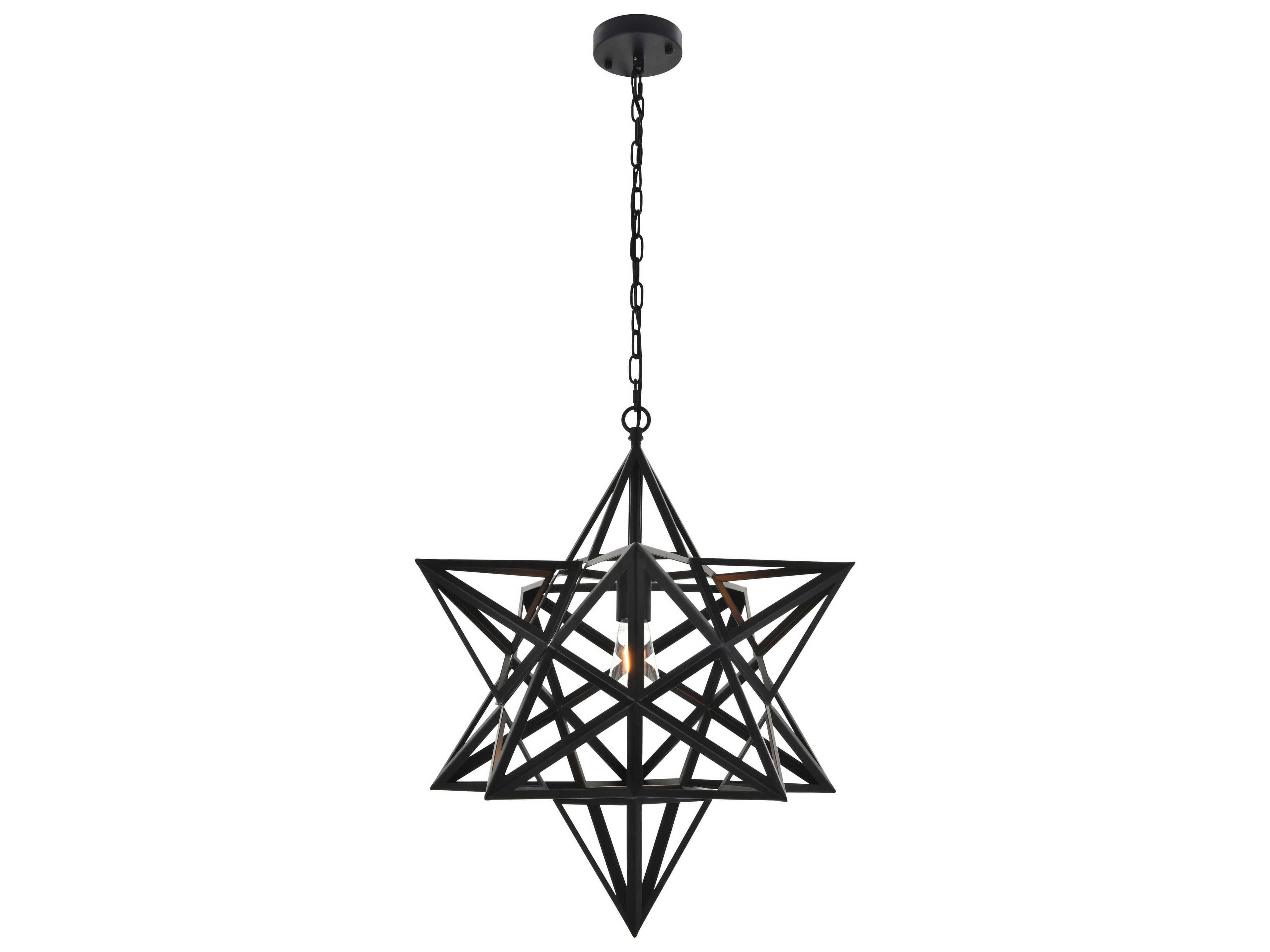 Elegant Lighting Nocturne 1-Light Black Pendant