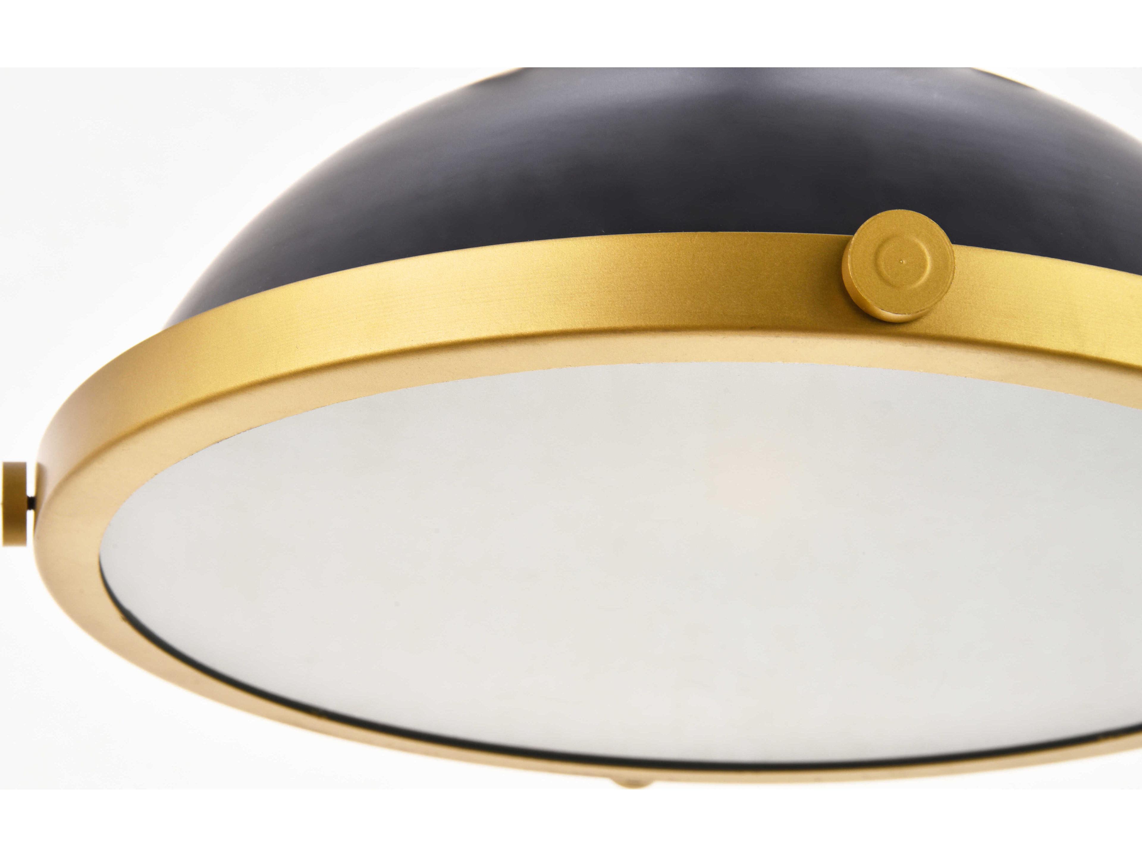 Elegant Lighting Eamon 1-Light Matte Black Brass Bowl Pendant