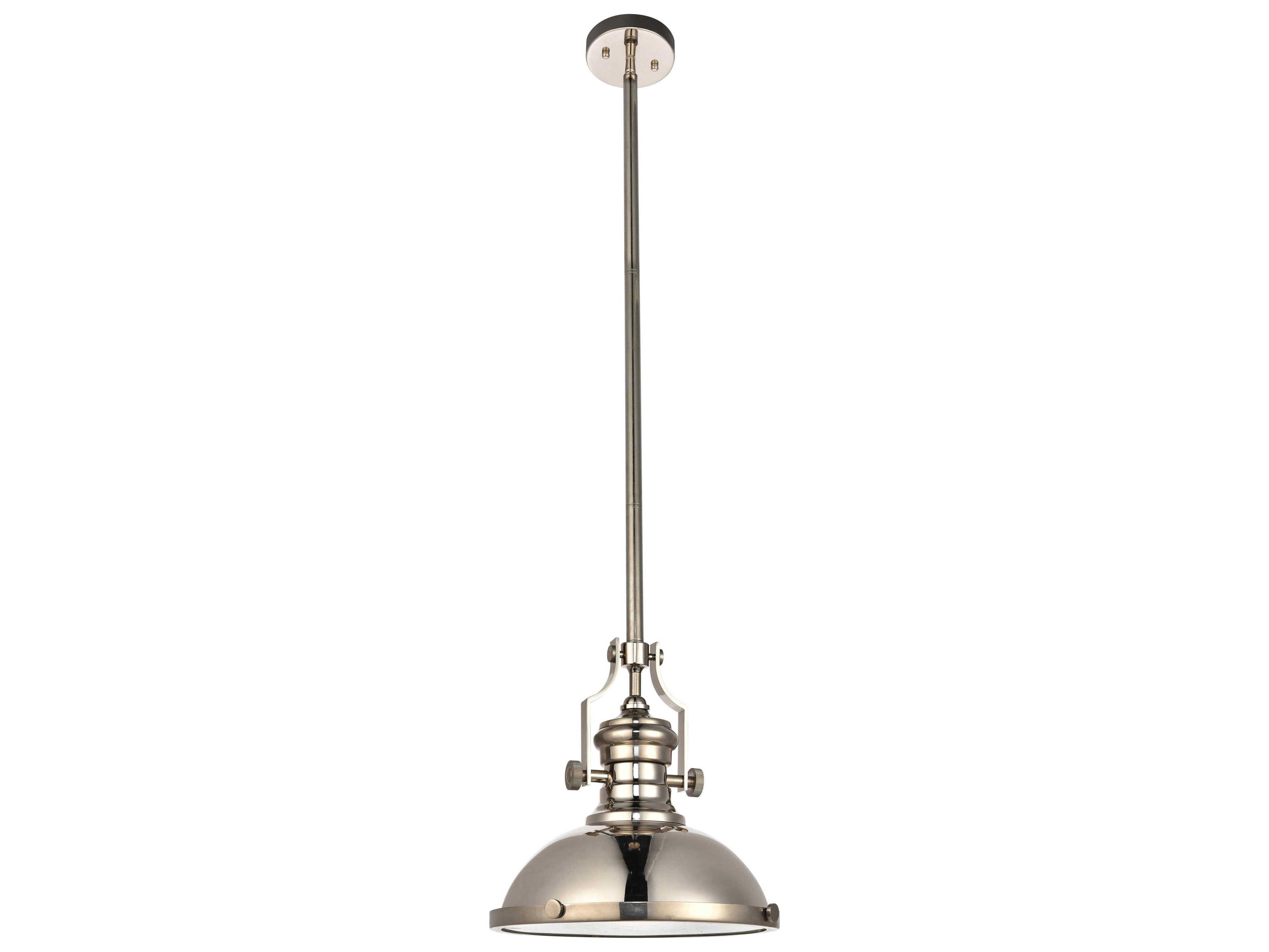 Eamon 1-Light Polished Nickel Dome Pendant