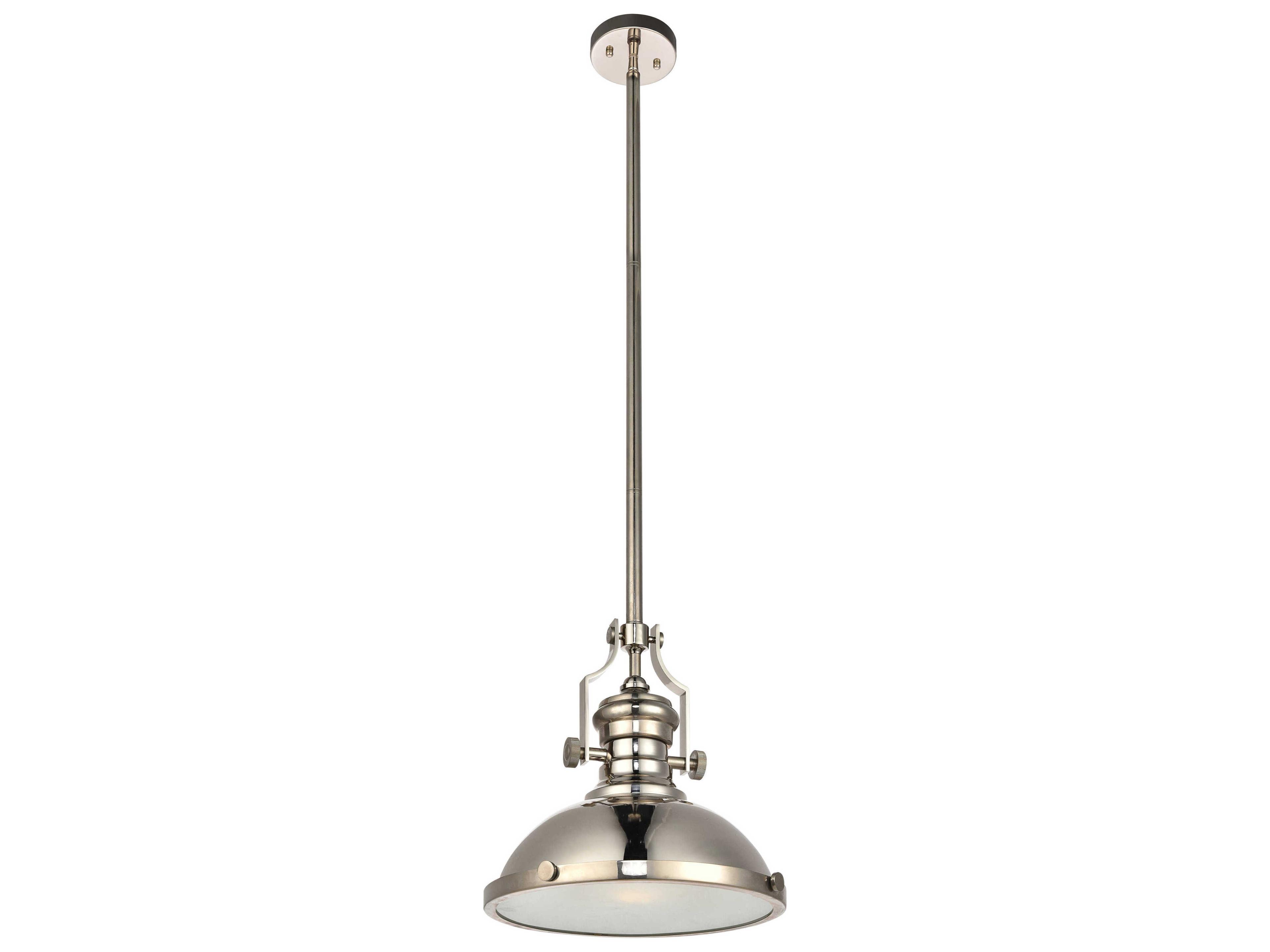 Elegant Lighting Eamon 1-Light Polished Nickel Dome Pendant