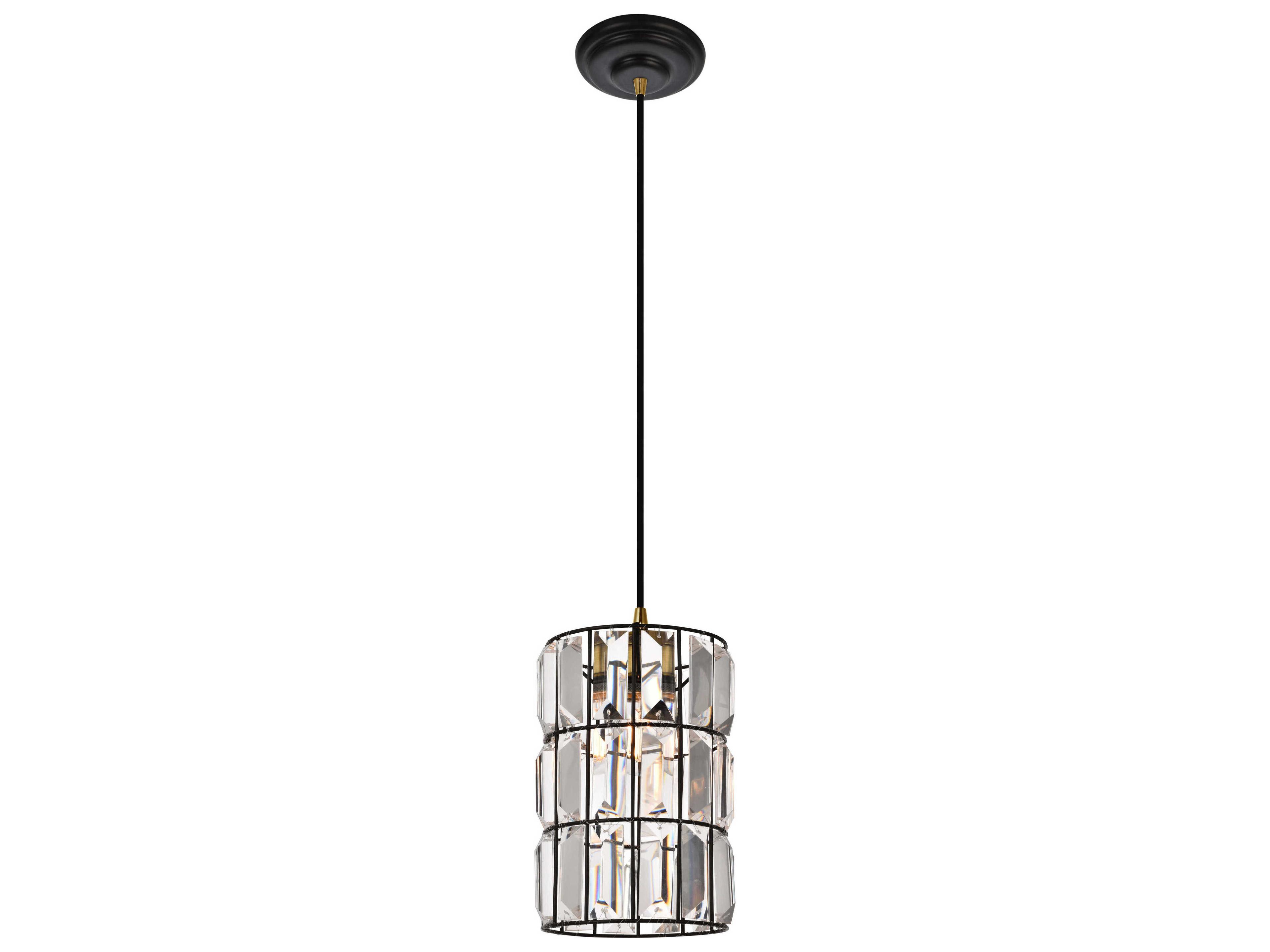 Blair 1-Light Oil Rubbed Bronze Crystal Cylinder Mini Pendant