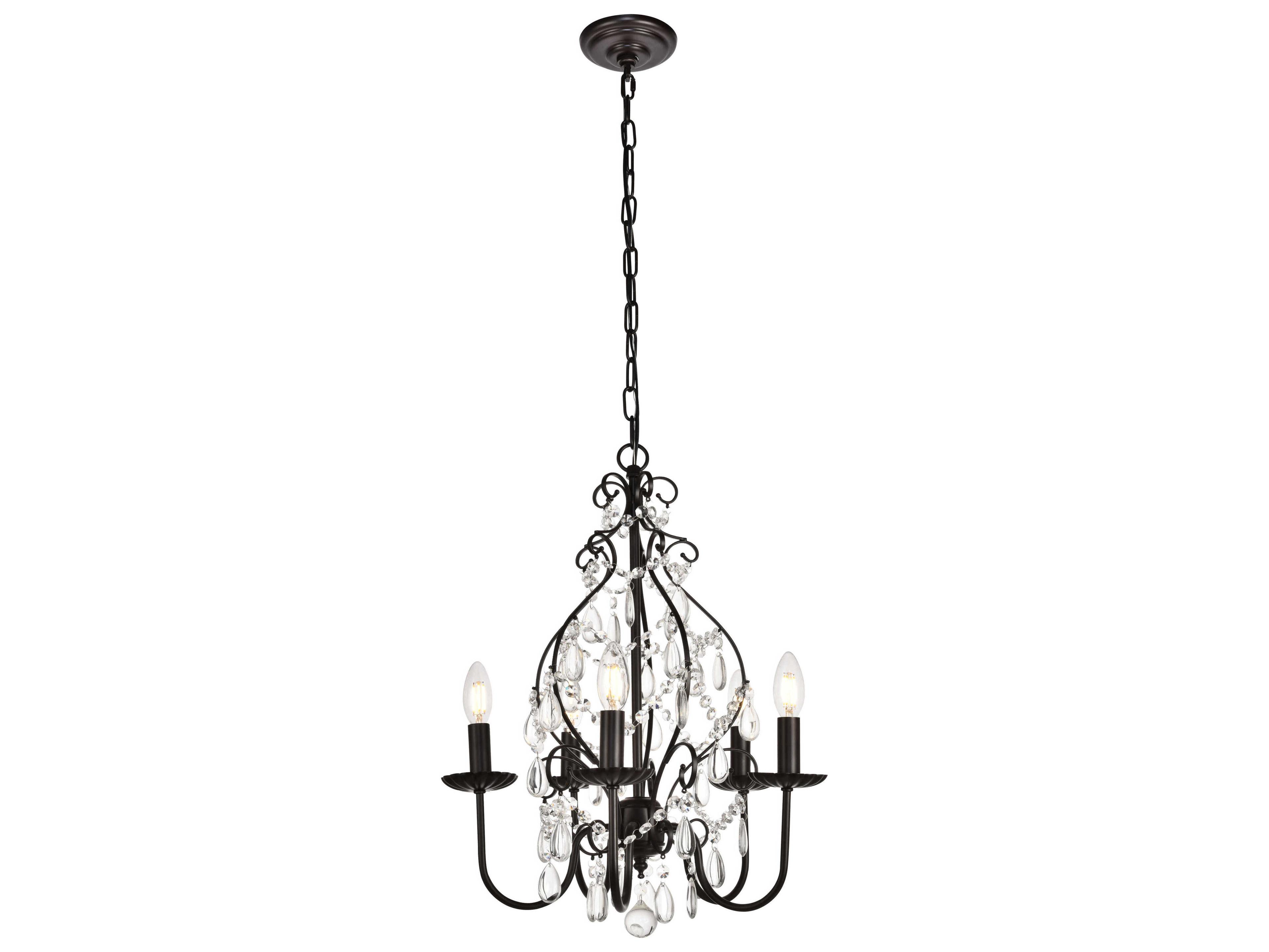 Blaise 5-Light Oil Rubbed Bronze Crystal Chandelier