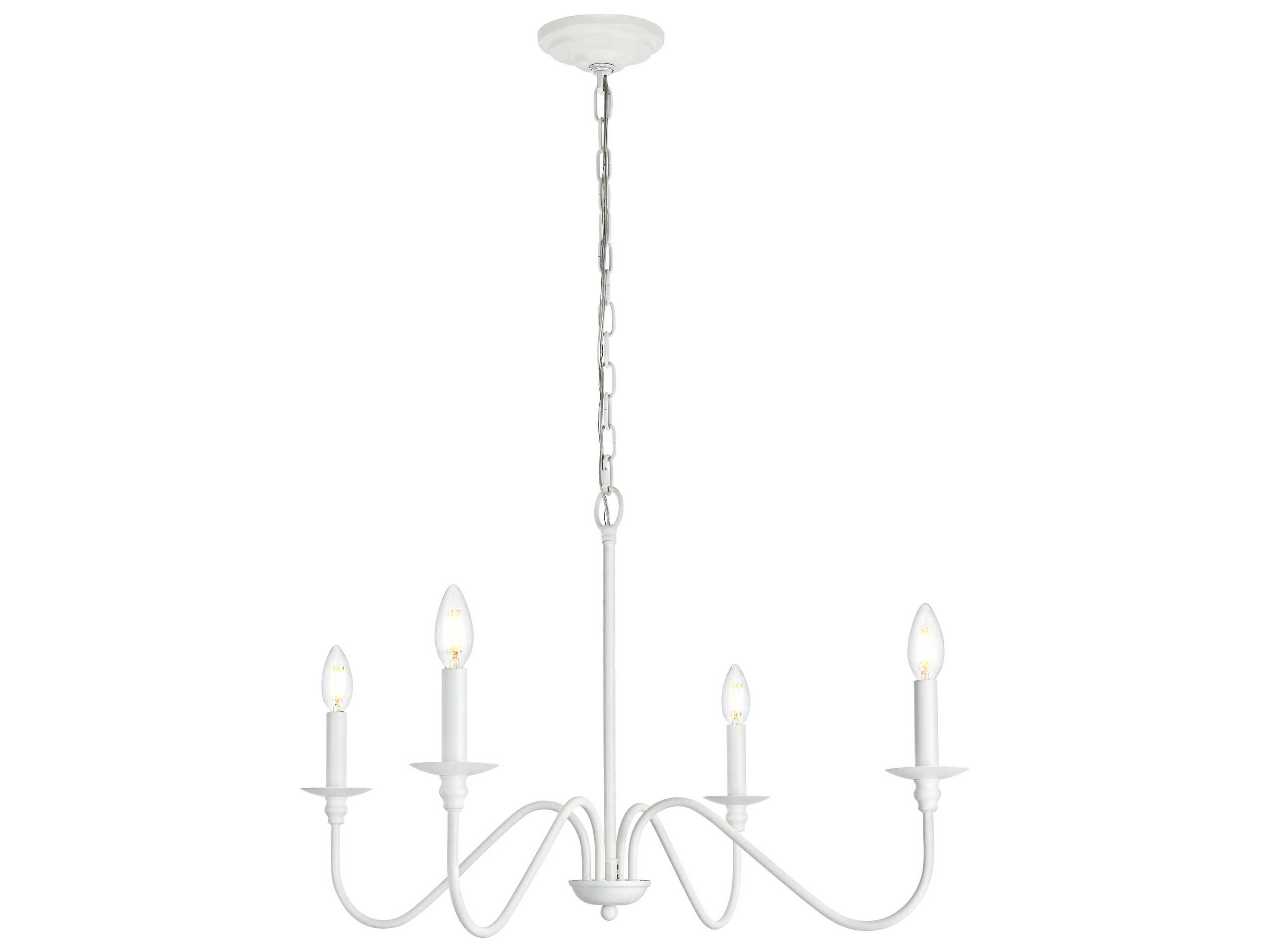Rohan 4-Light White Candelabra Chandelier