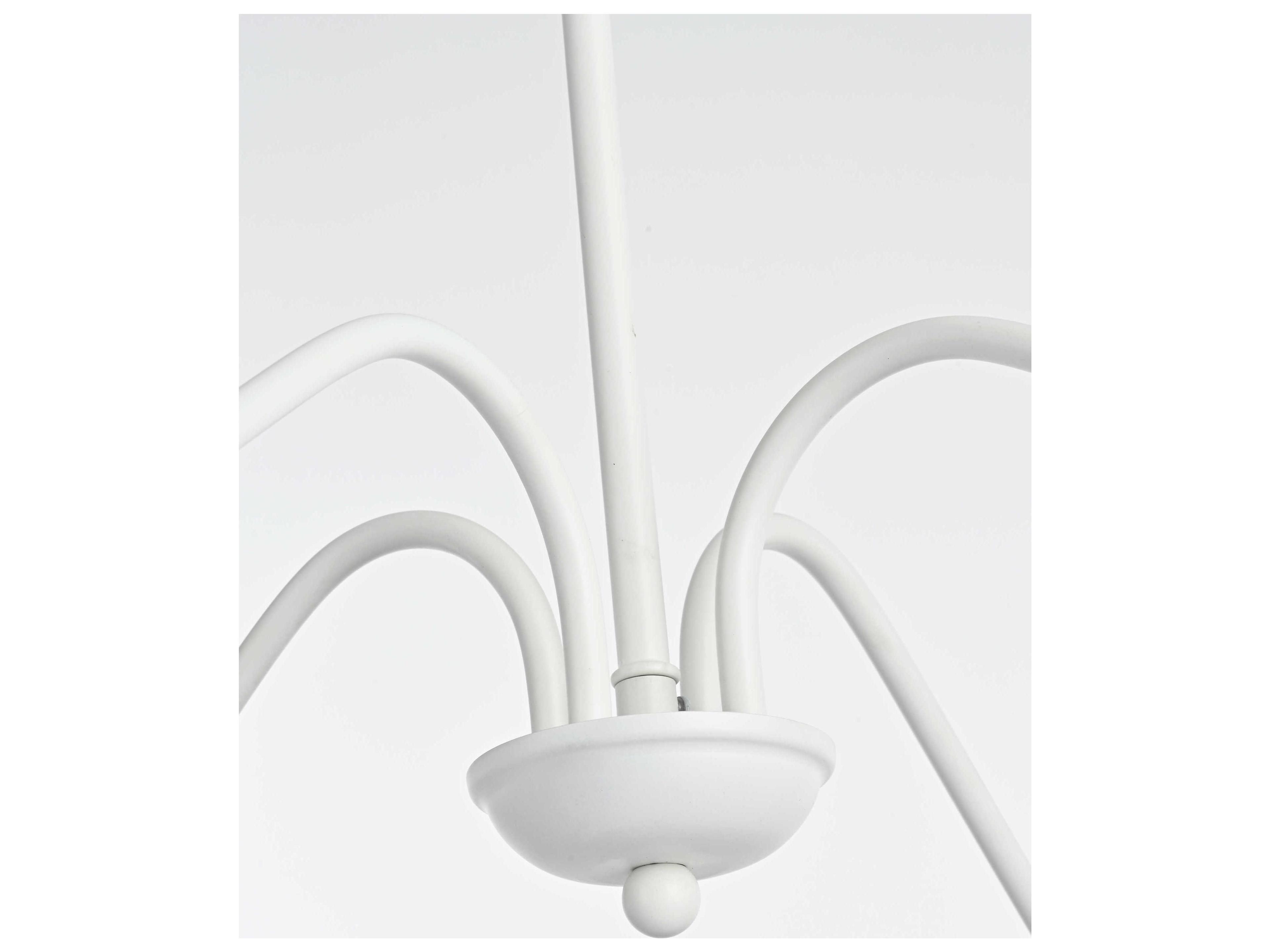 Elegant Lighting Rohan 4-Light White Candelabra Chandelier