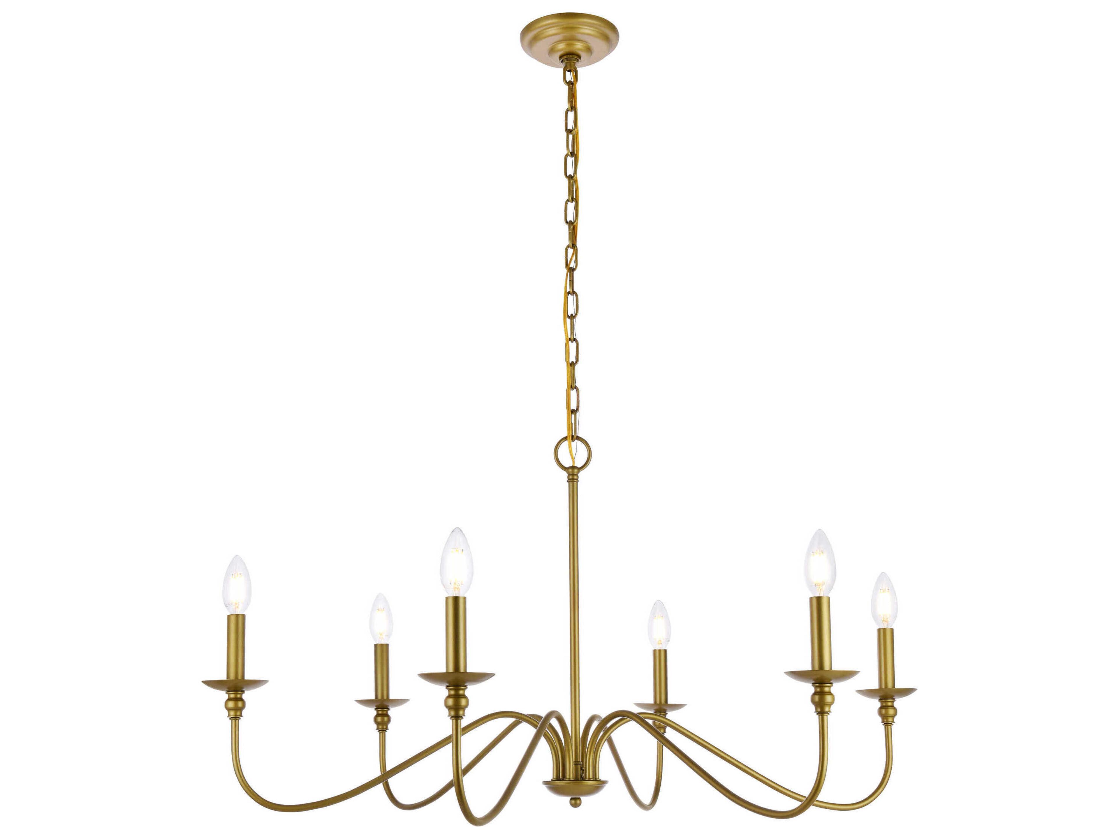 Rohan 6-Light Brass Candelabra Chandelier