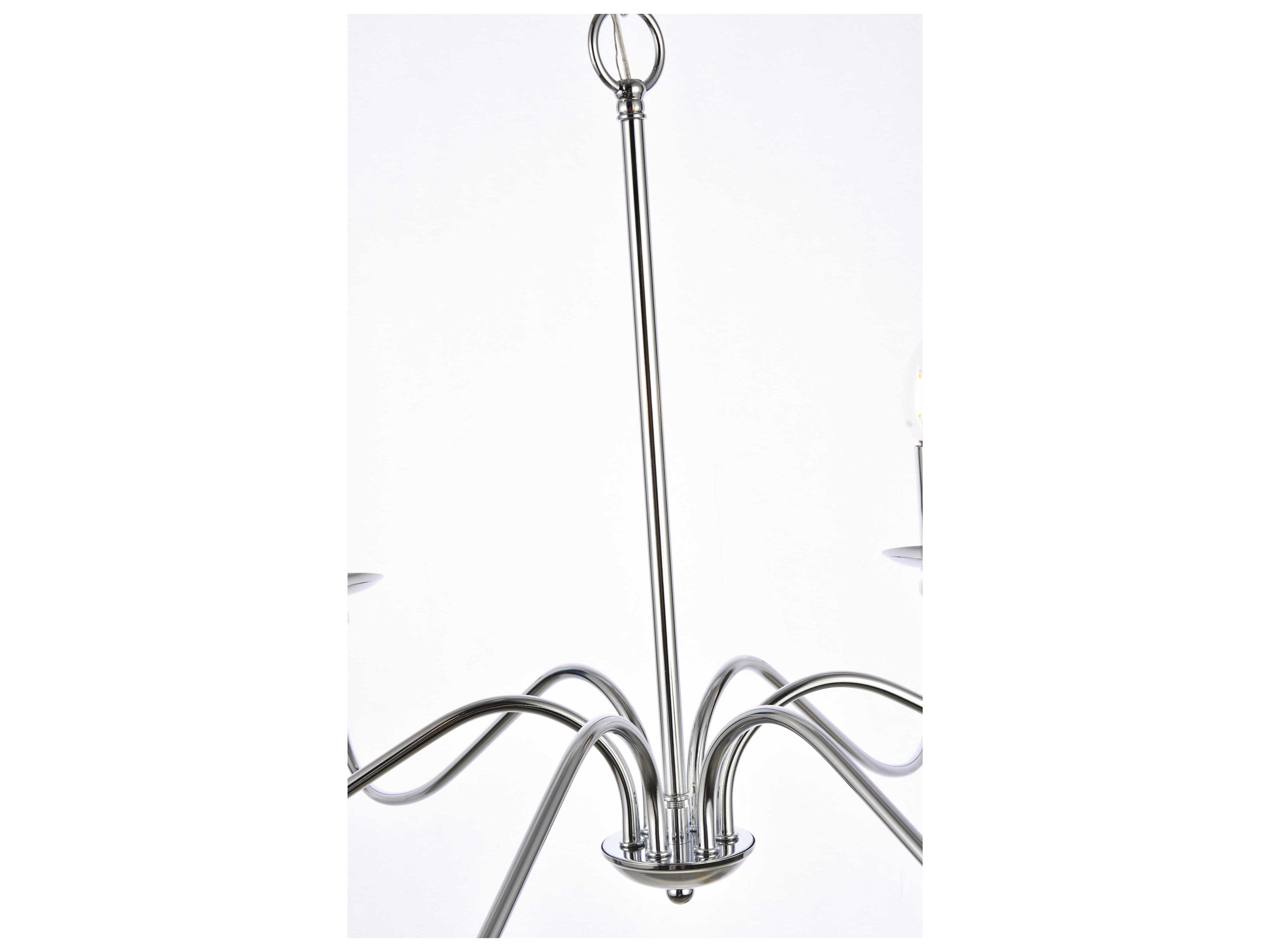 Elegant Lighting Rohan 6-Light Polished Nickel Candelabra Chandelier
