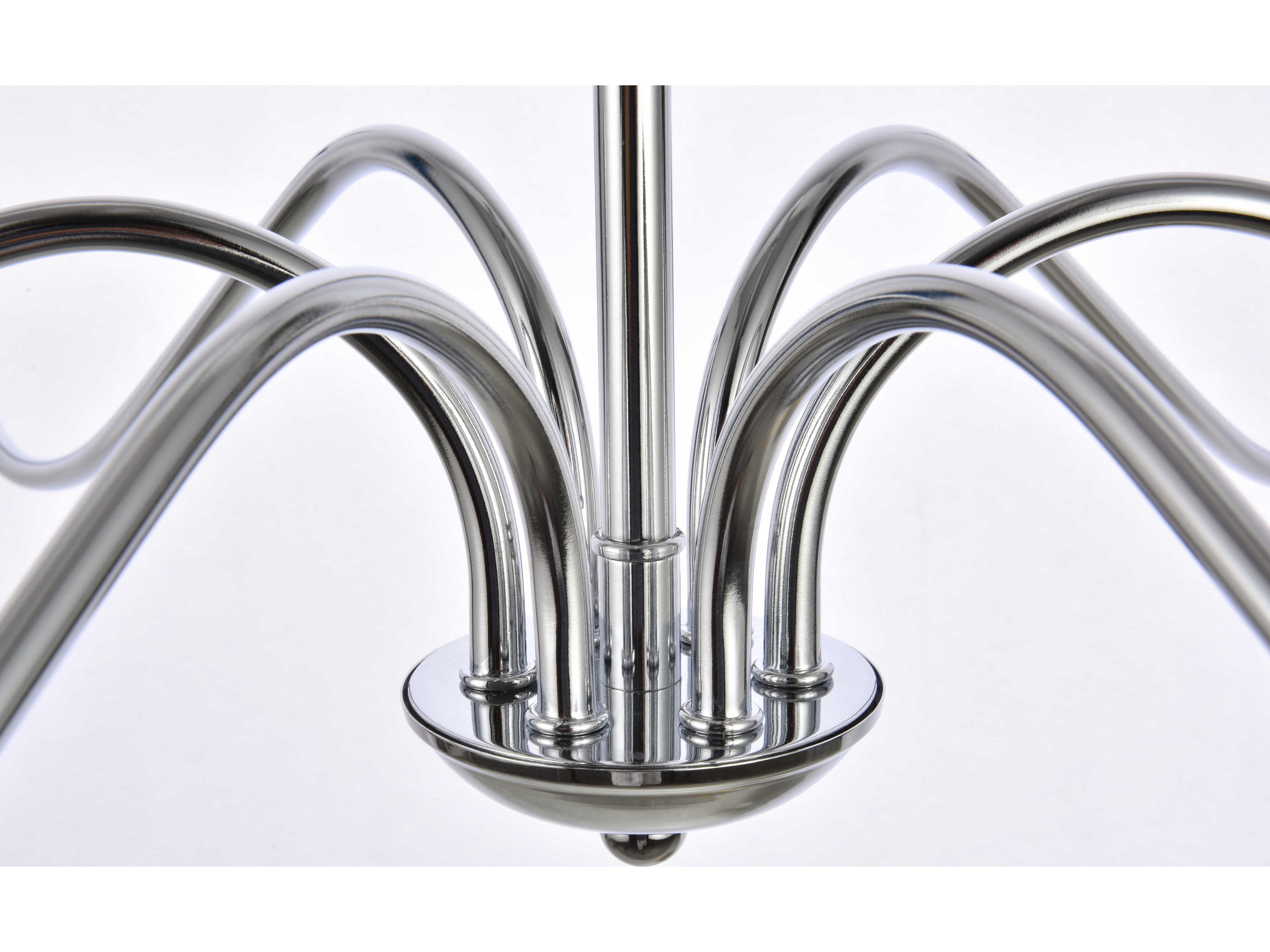 Elegant Lighting Rohan 6-Light Polished Nickel Candelabra Chandelier