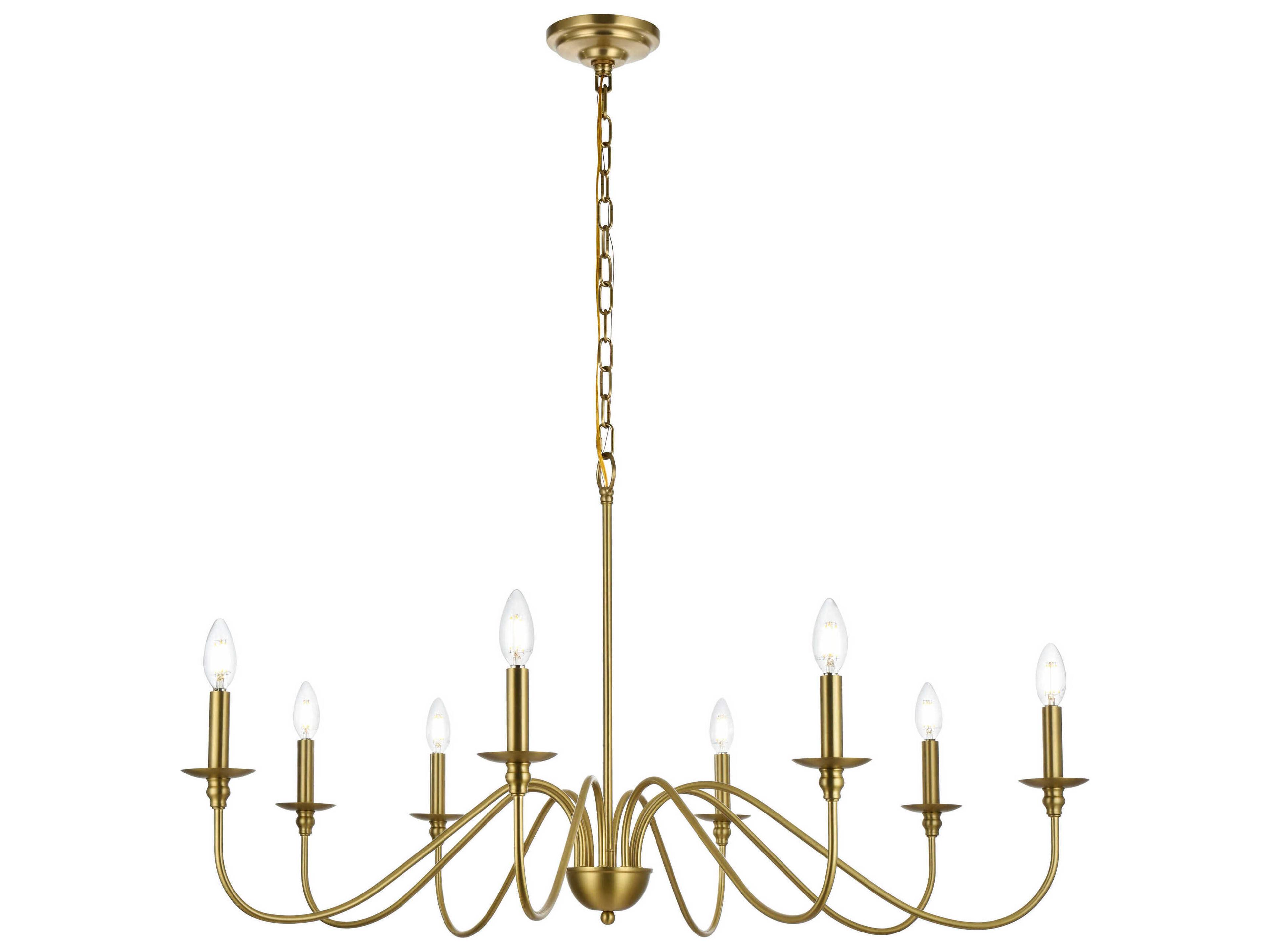 Rohan 8-Light Satin Gold Candelabra Chandelier
