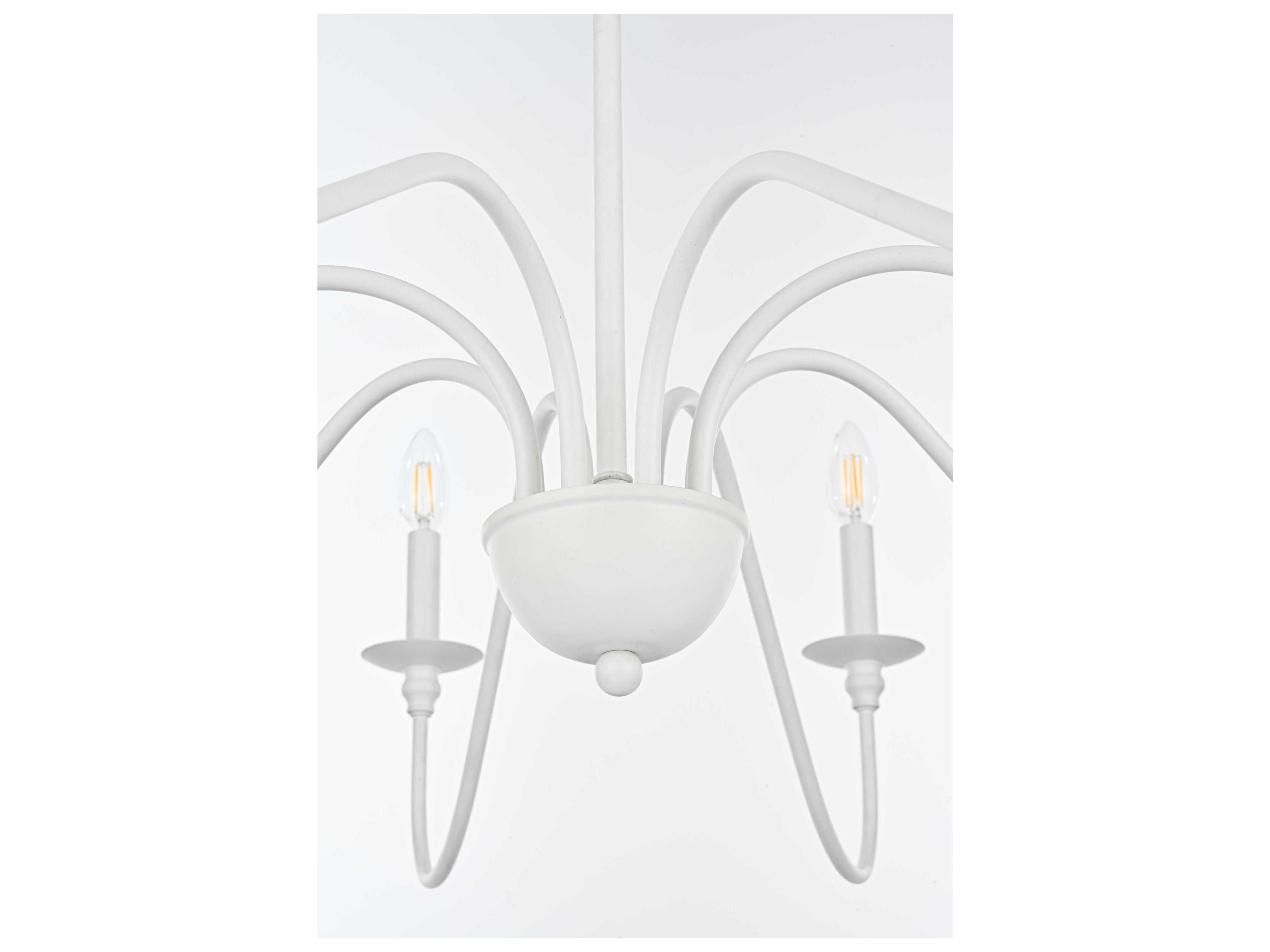 Elegant Lighting Rohan 8-Light White Candelabra Chandelier