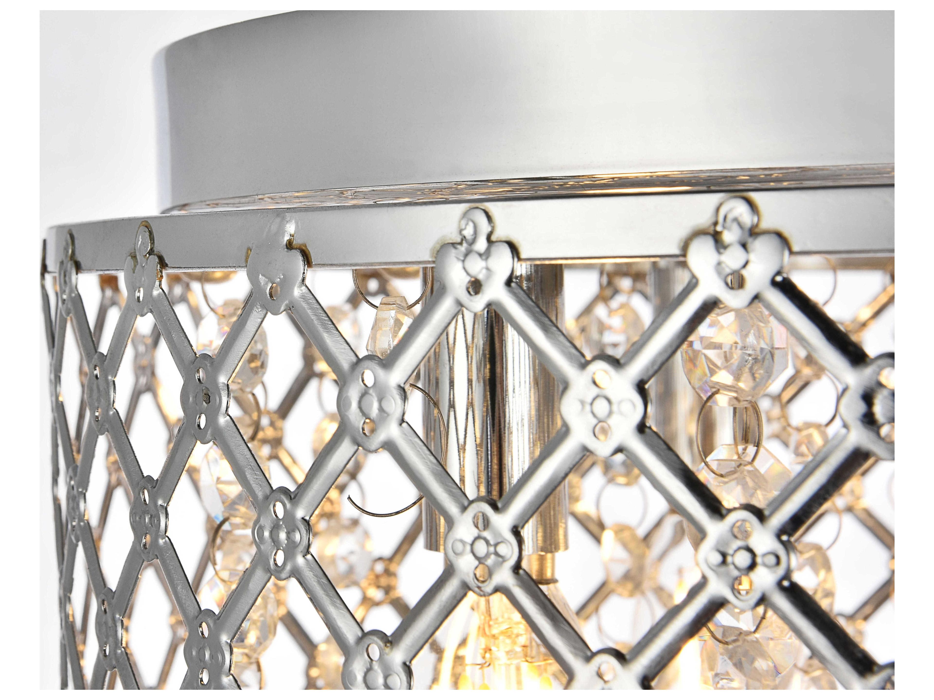 Elegant Lighting Tully 4-Light Chrome Crystal Flush Mount