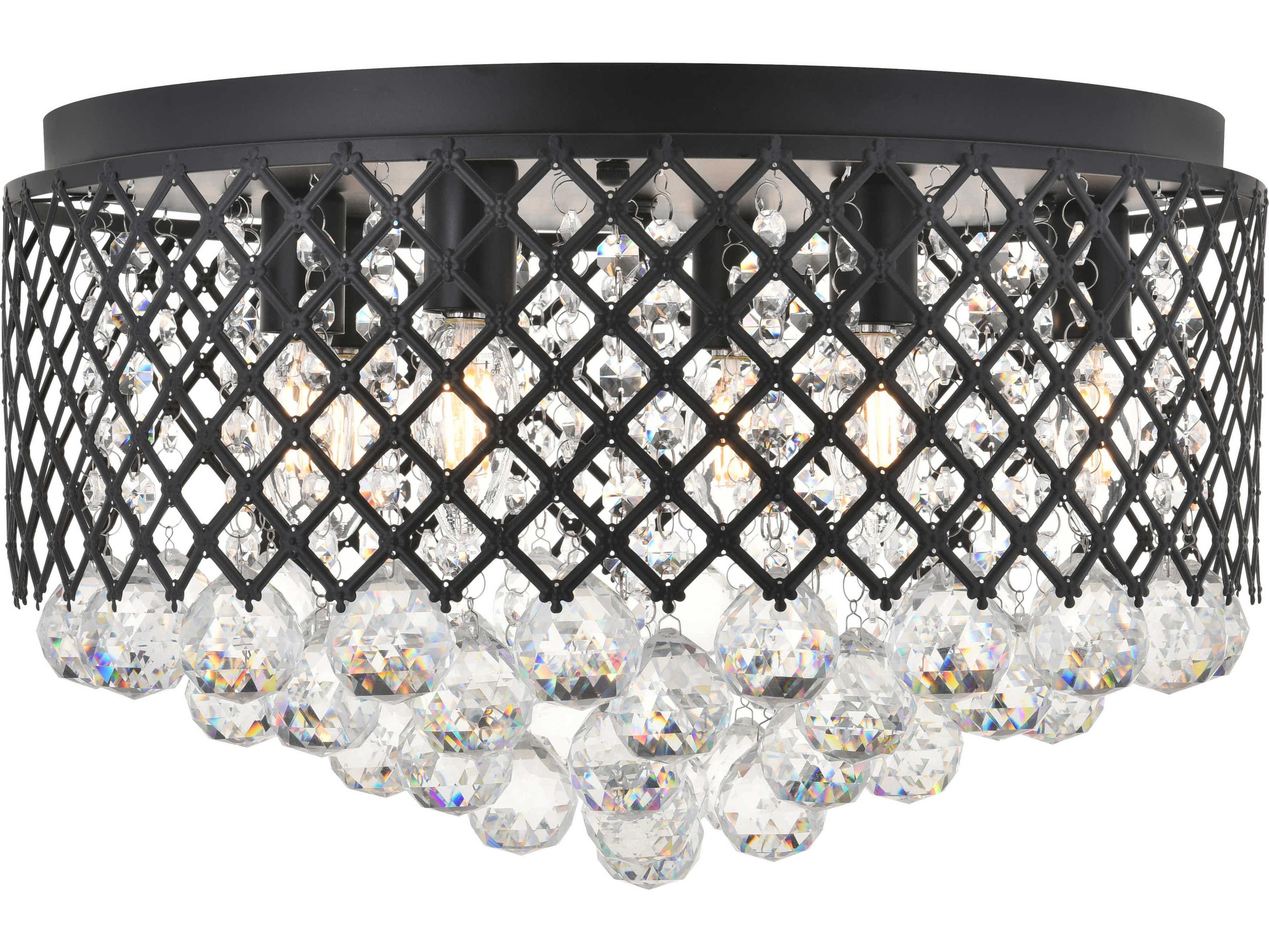 Tully 6-Light Chrome Crystal Drum Flush Mount