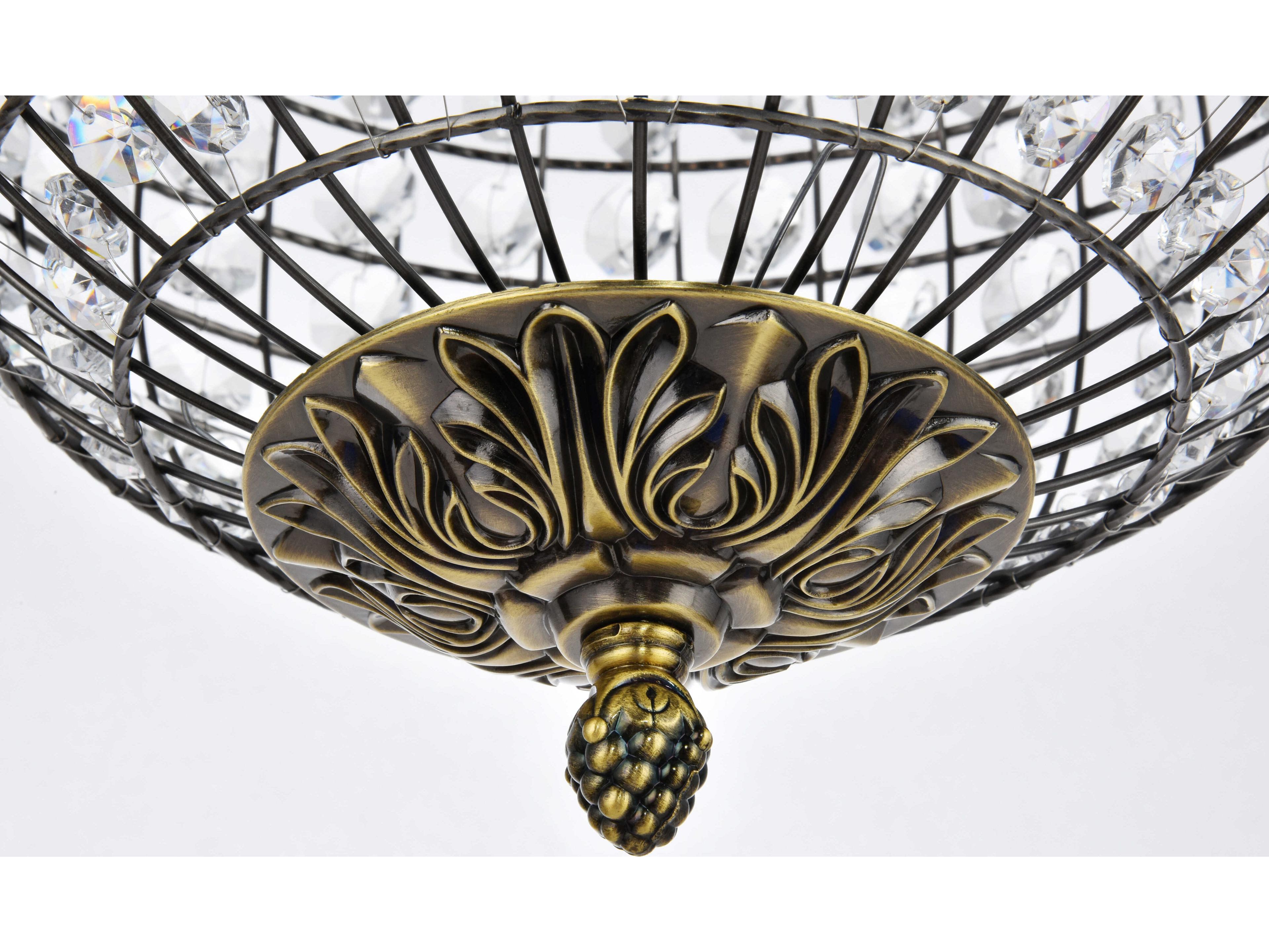 Elegant Lighting Earlene 1-Light Antique Bronze Crystal Globe Mini Pendant