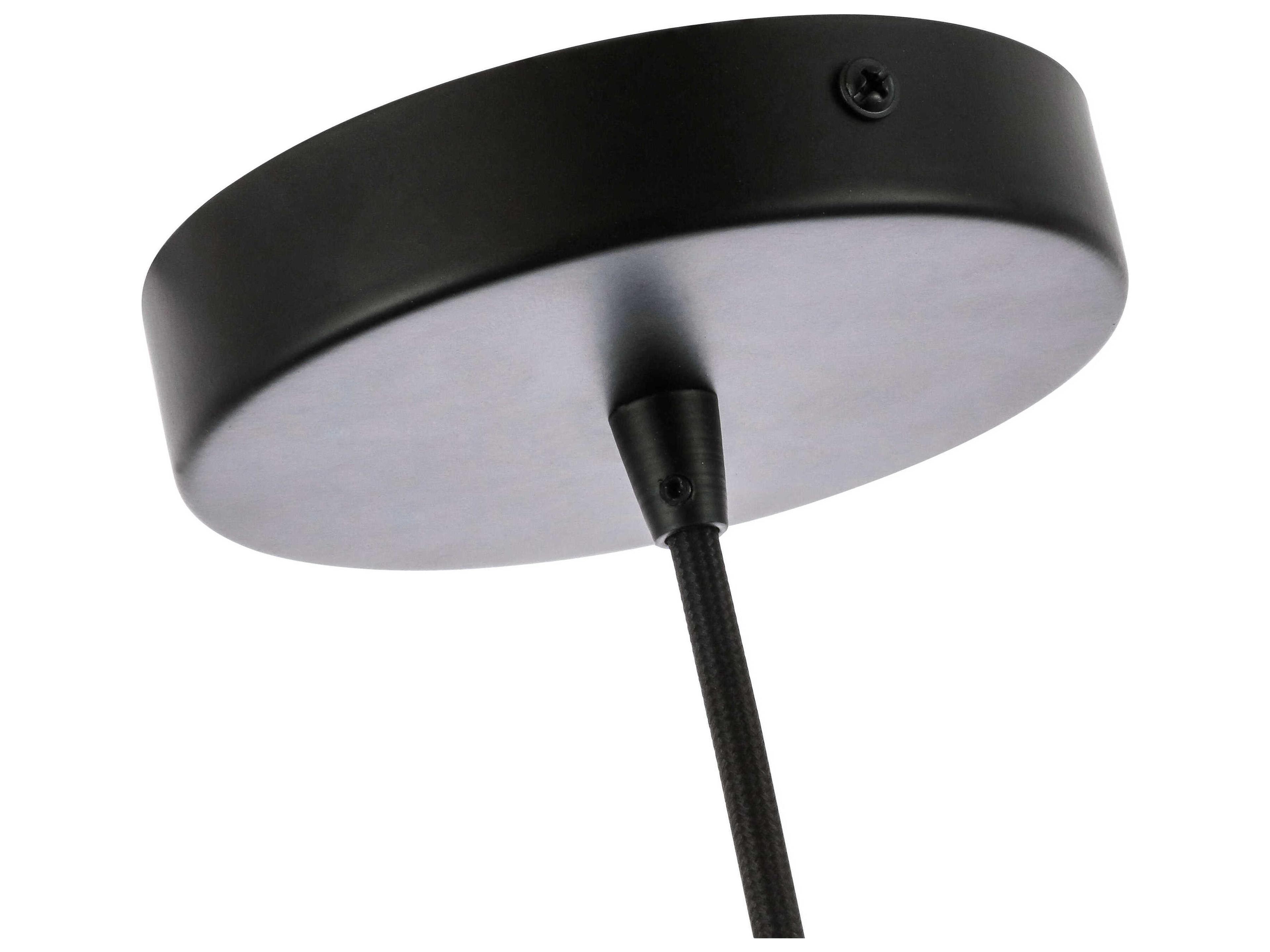 Elegant Lighting Kason 1-Light Black Glass LED Mini Pendant