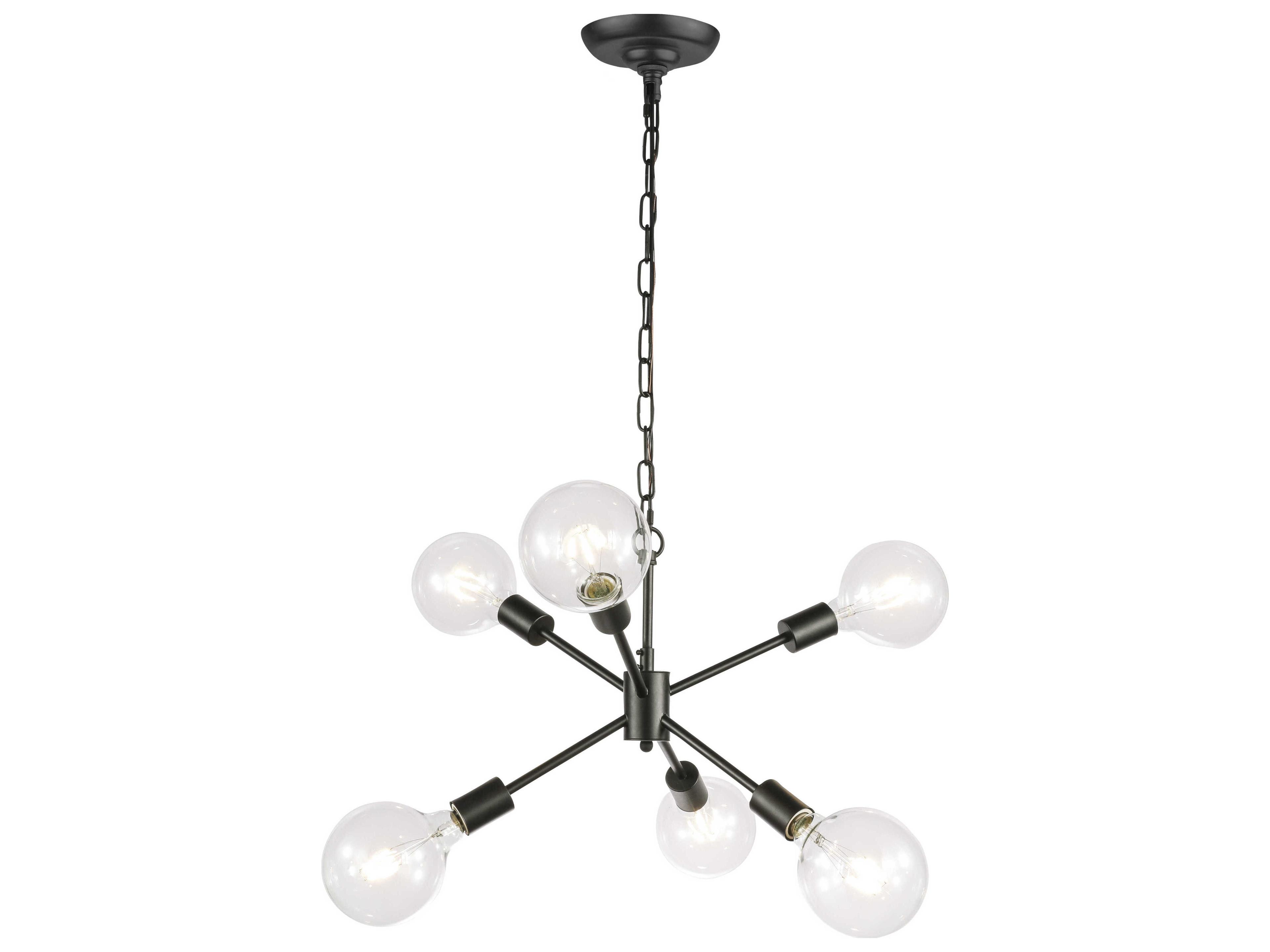 Nolan 6-Light Black Glass LED Sputnik Pendant