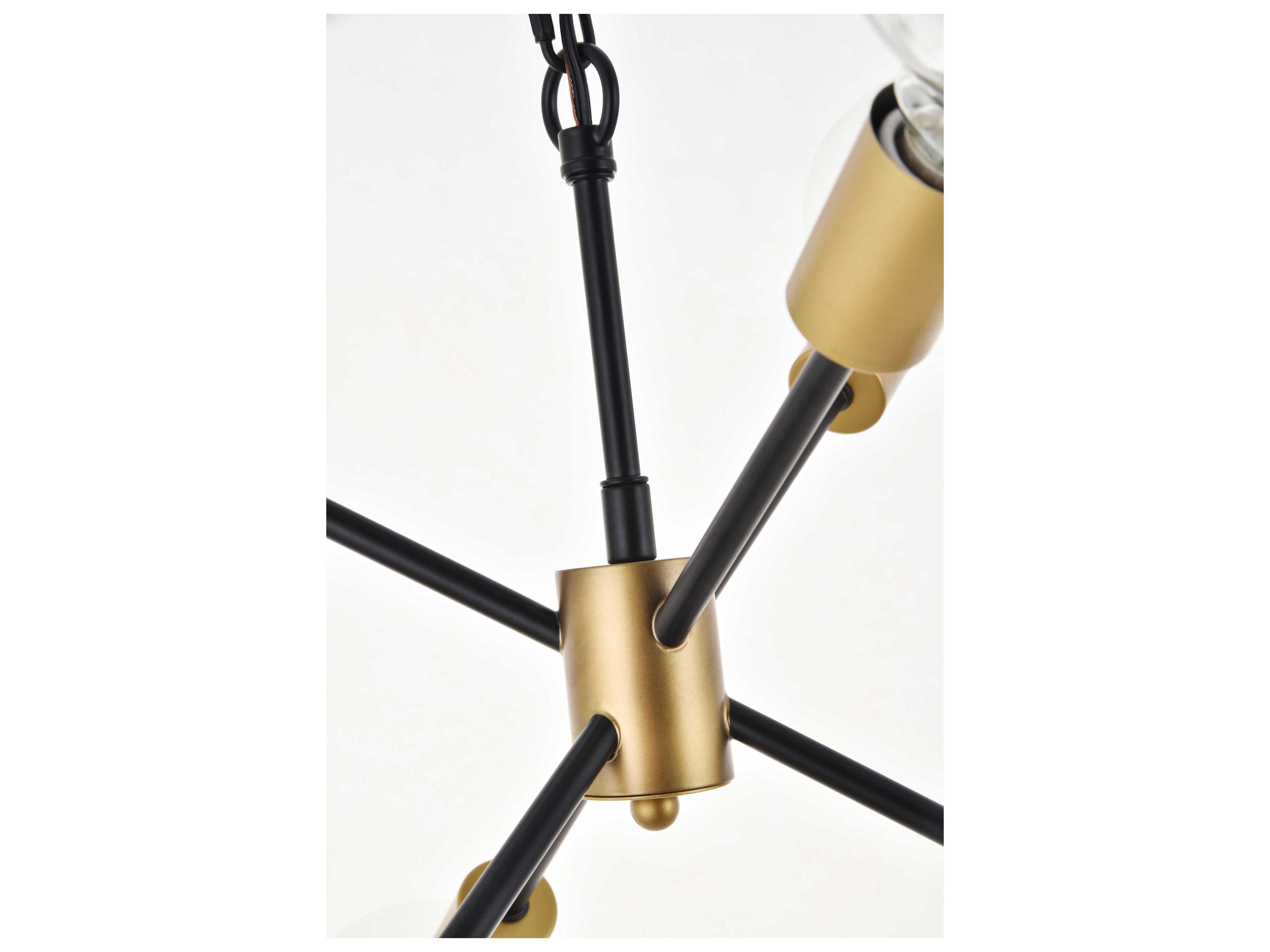 Elegant Lighting Nolan 6-Light Matte Black Bronze Sputnik Pendant