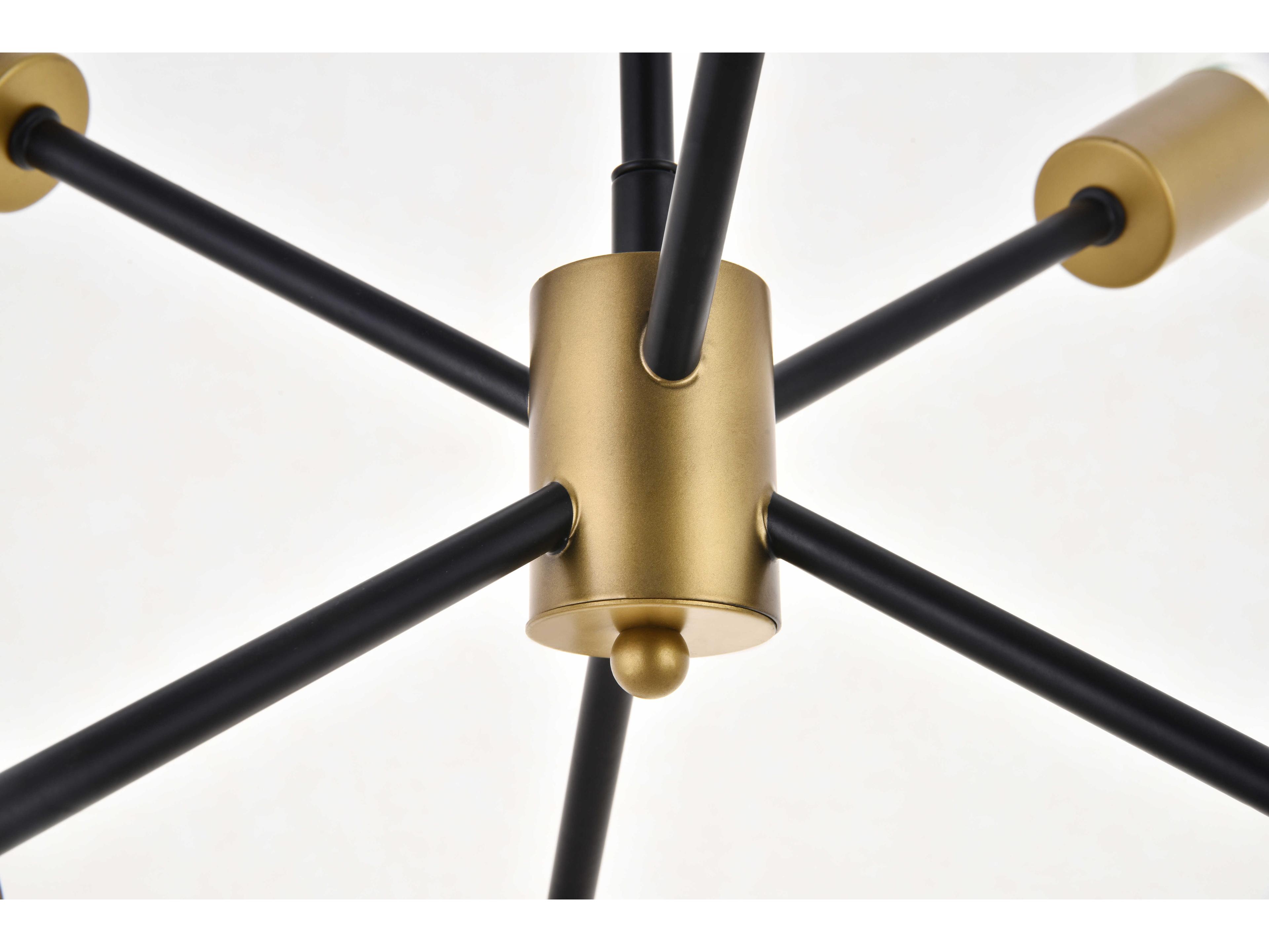 Elegant Lighting Nolan 6-Light Matte Black Bronze Sputnik Pendant