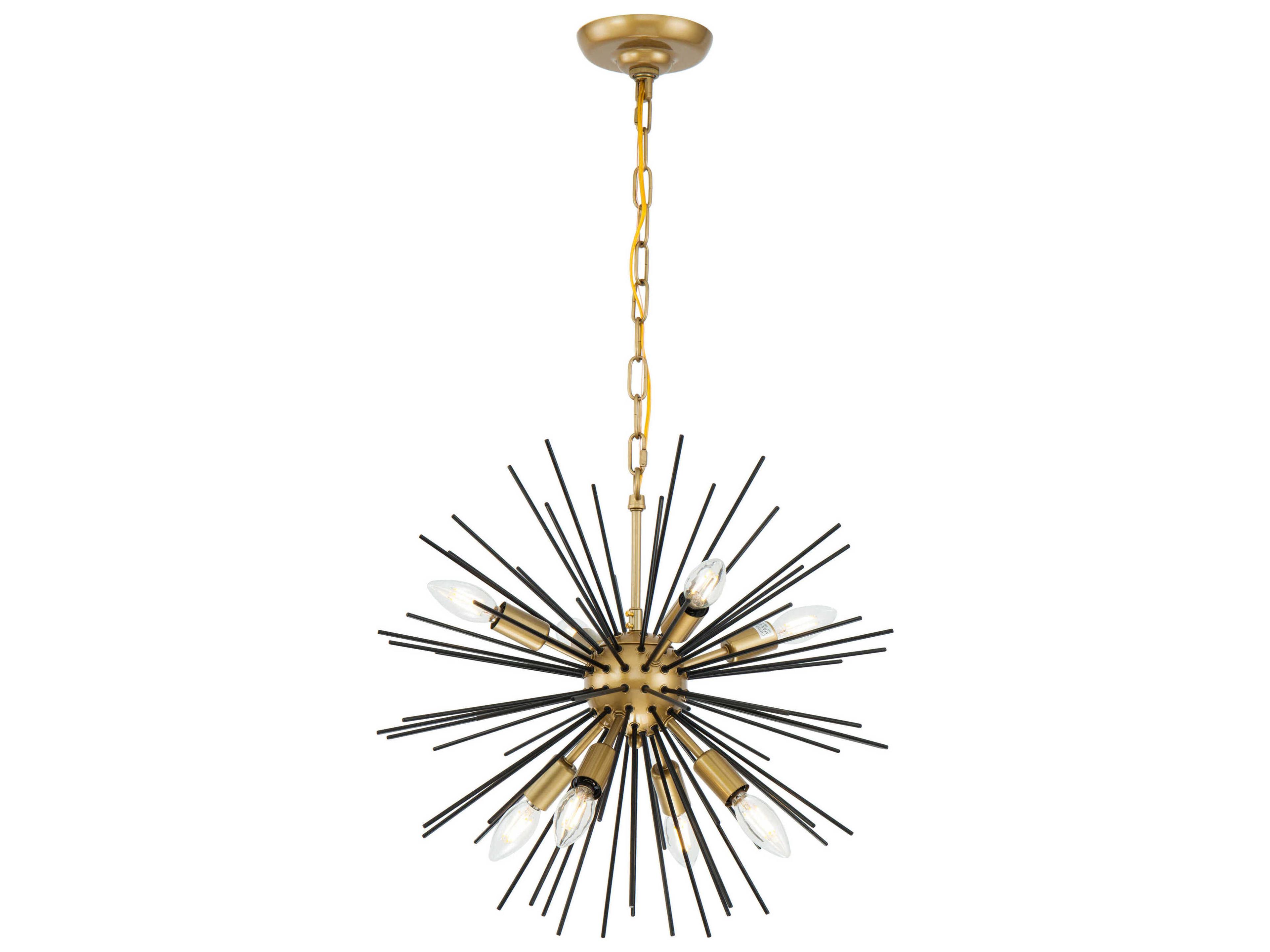 Timber 8-Light Brass Black LED Sputnik Pendant