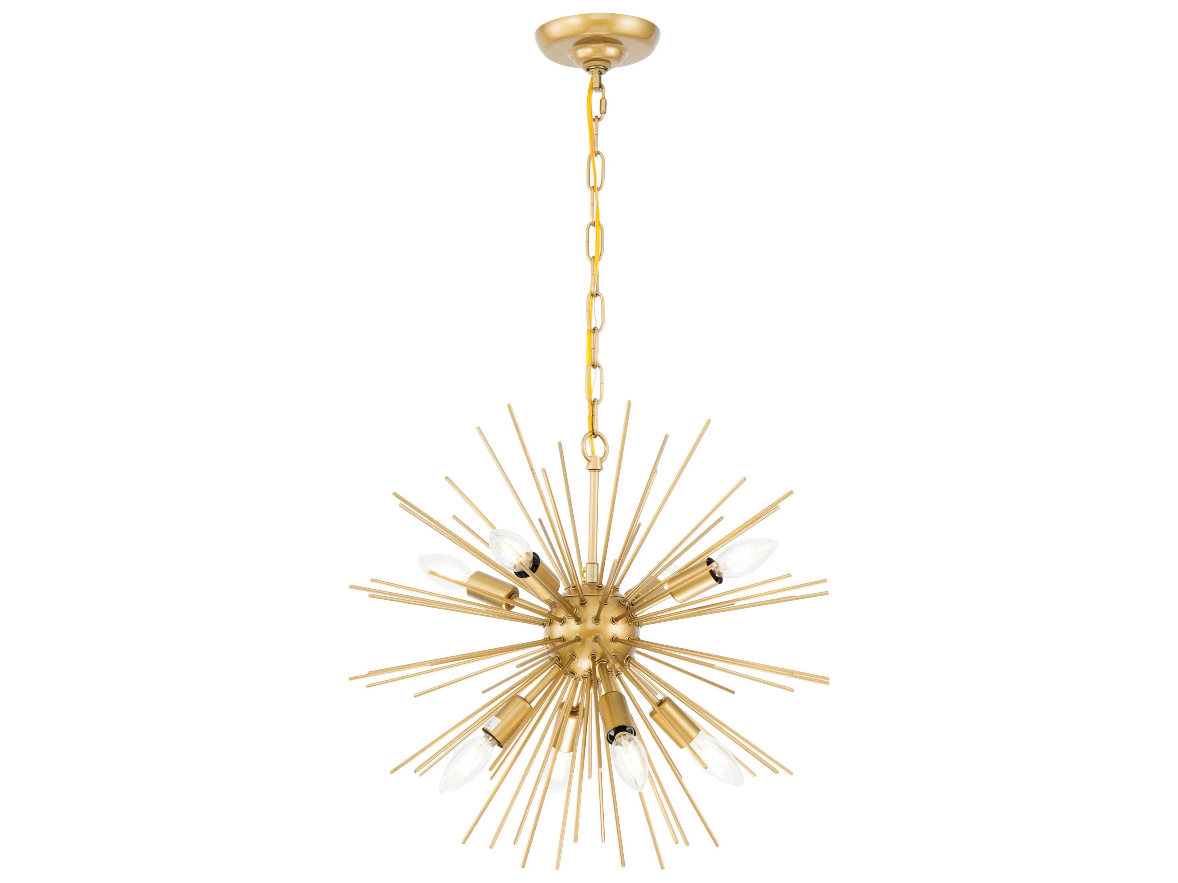 Timber 8-Light Brass LED Sputnik Pendant