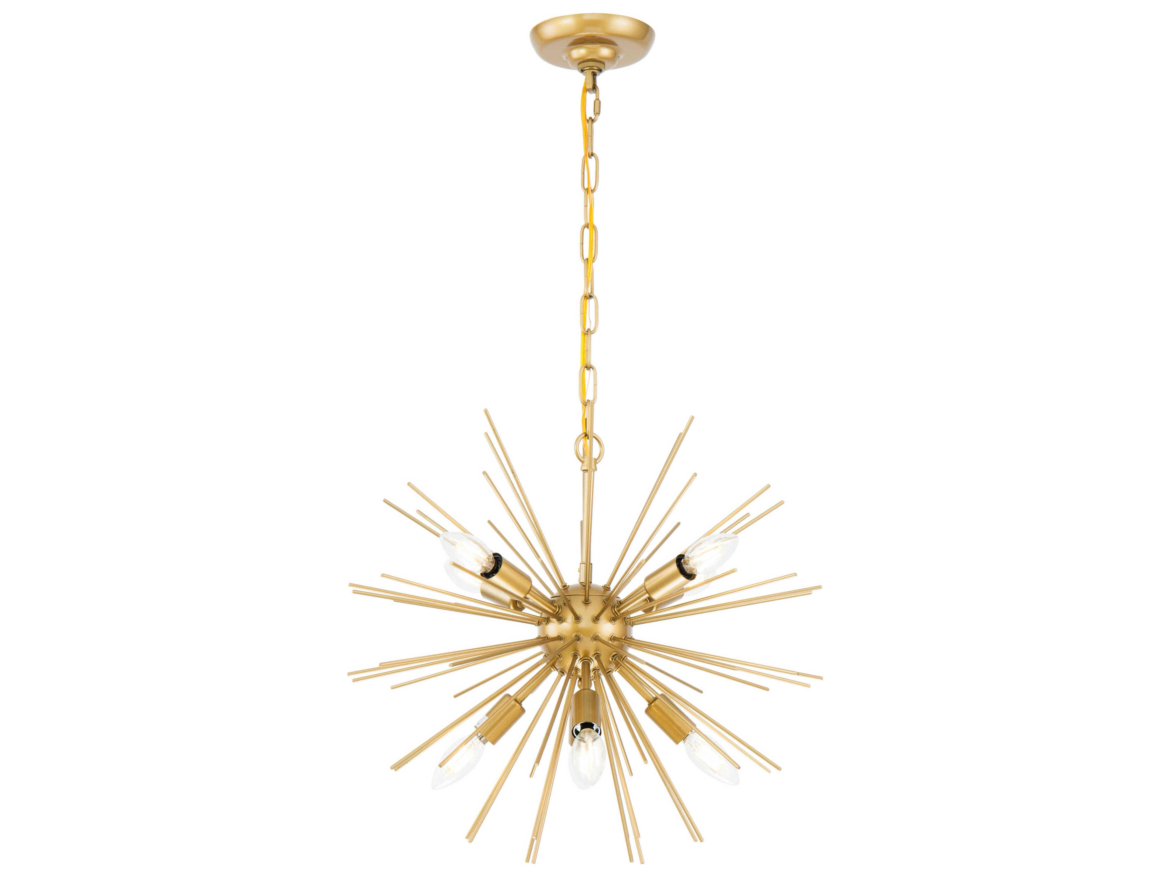 Elegant Lighting Timber 8-Light Brass LED Sputnik Pendant