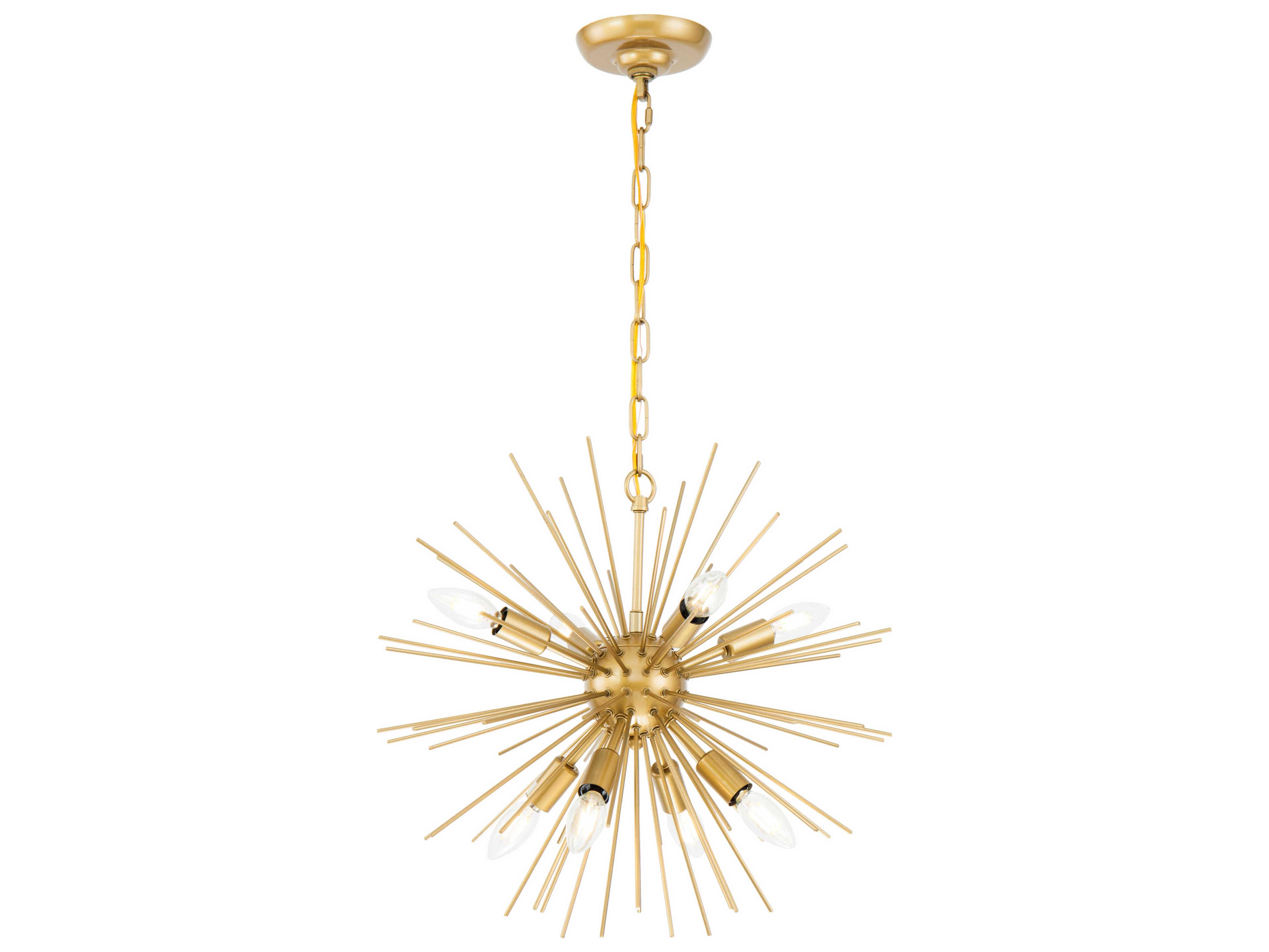 Elegant Lighting Timber 8-Light Brass LED Sputnik Pendant