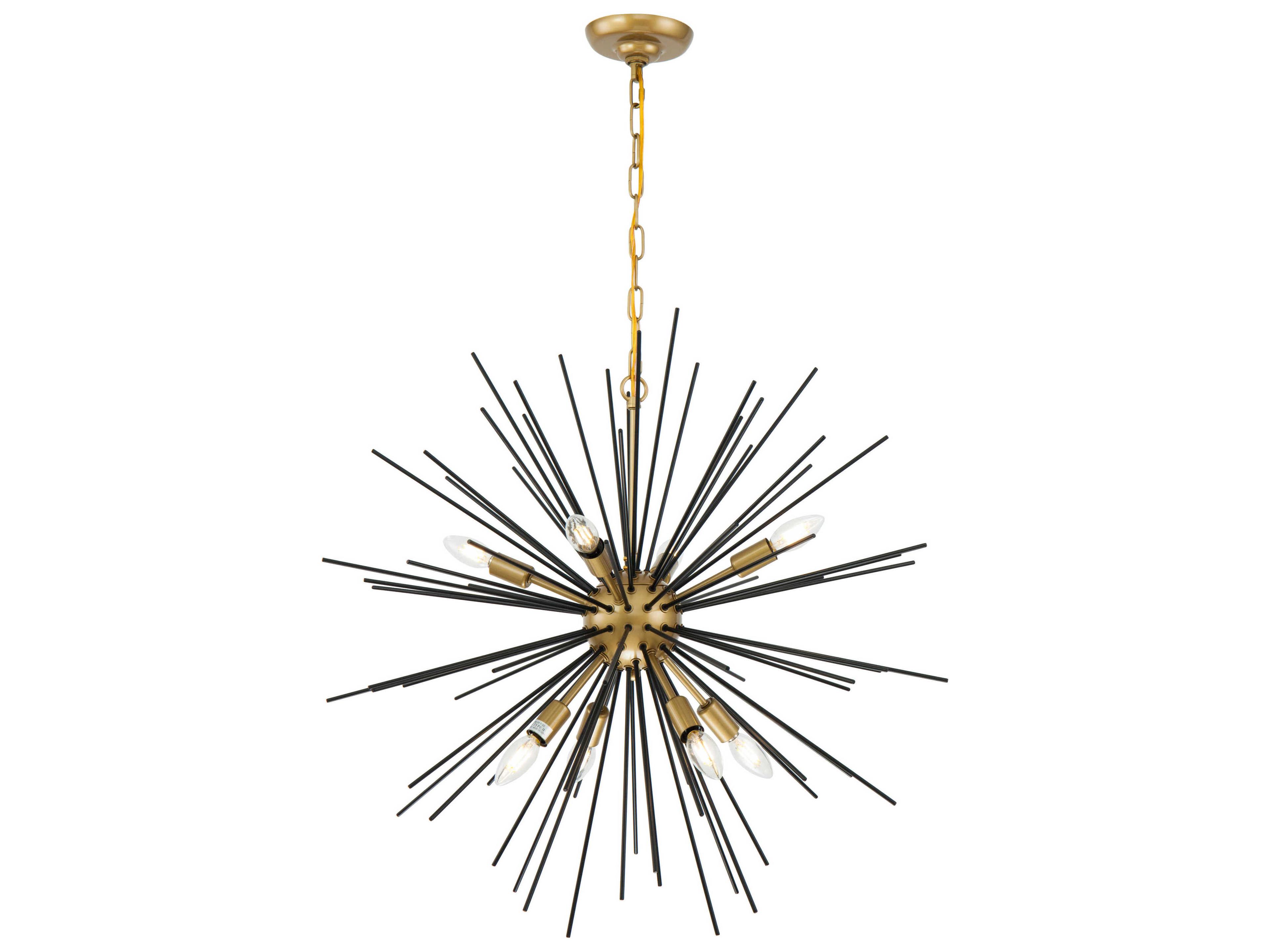 Timber 8-Light Brass Black LED Sputnik Pendant