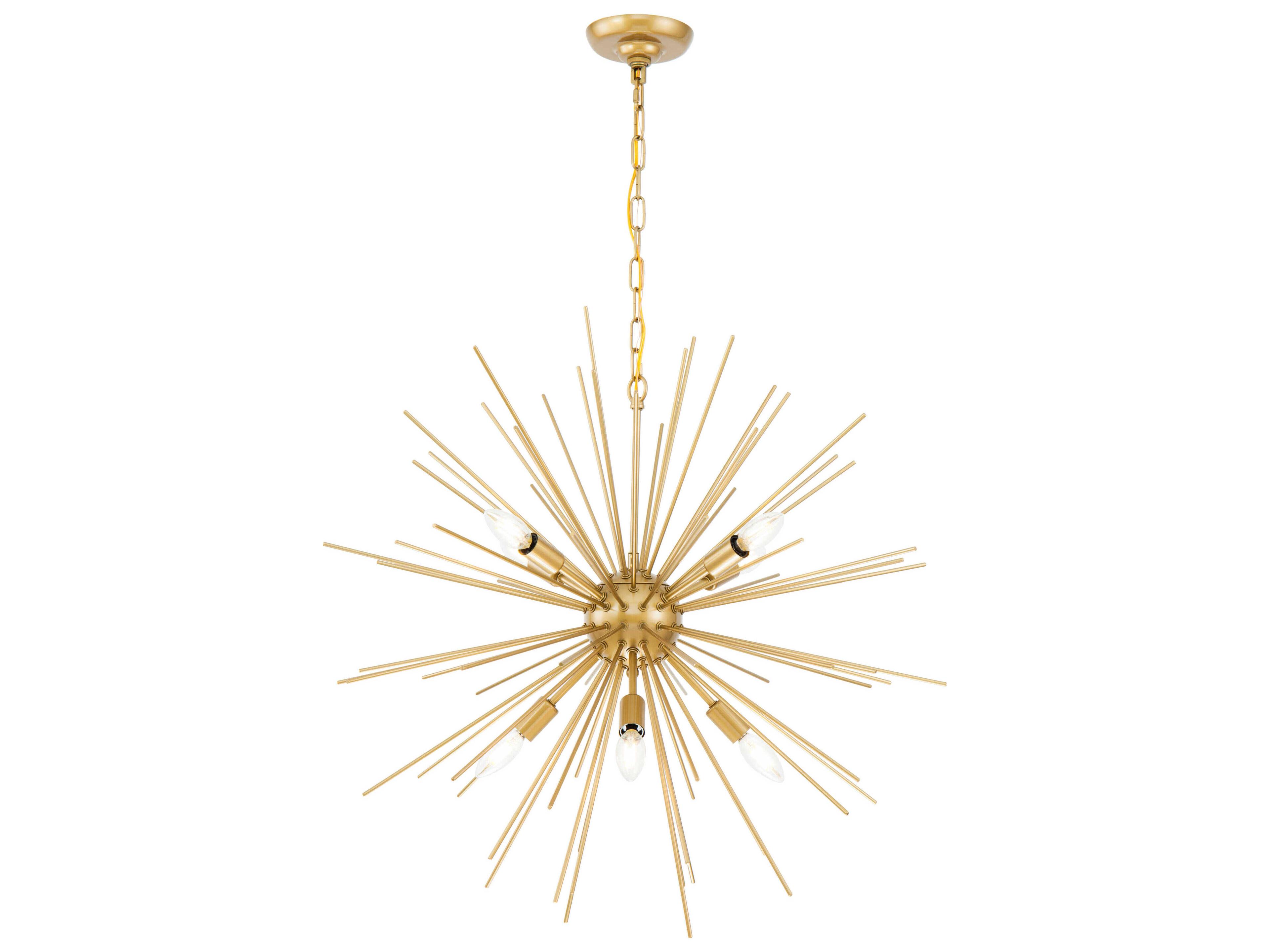 Elegant Lighting Timber 8-Light Brass Sputnik Pendant