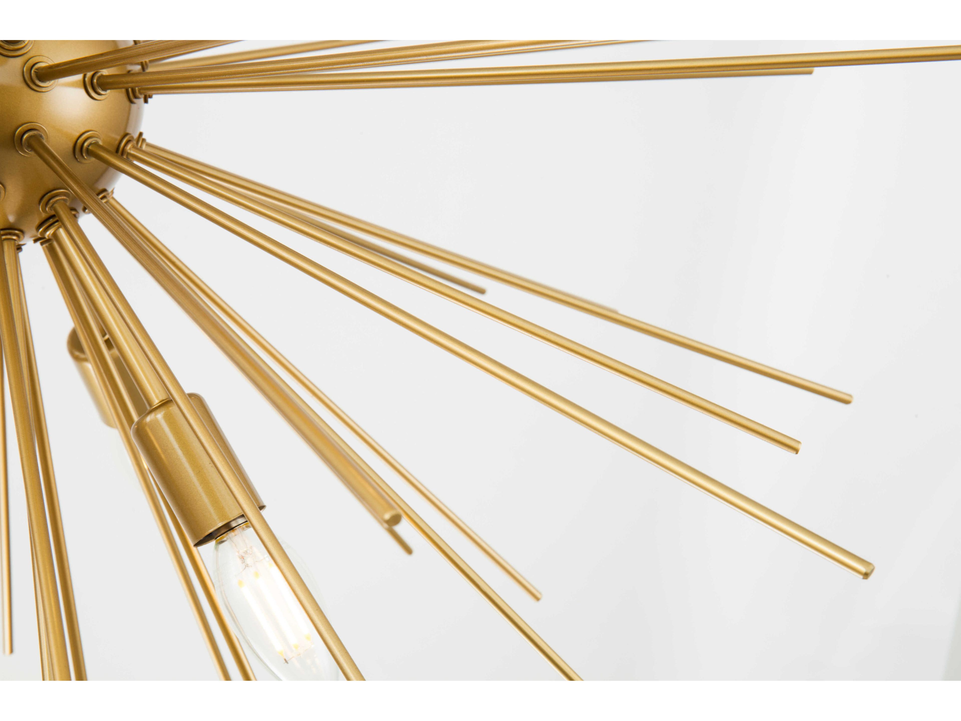 Elegant Lighting Timber 8-Light Brass Sputnik Pendant