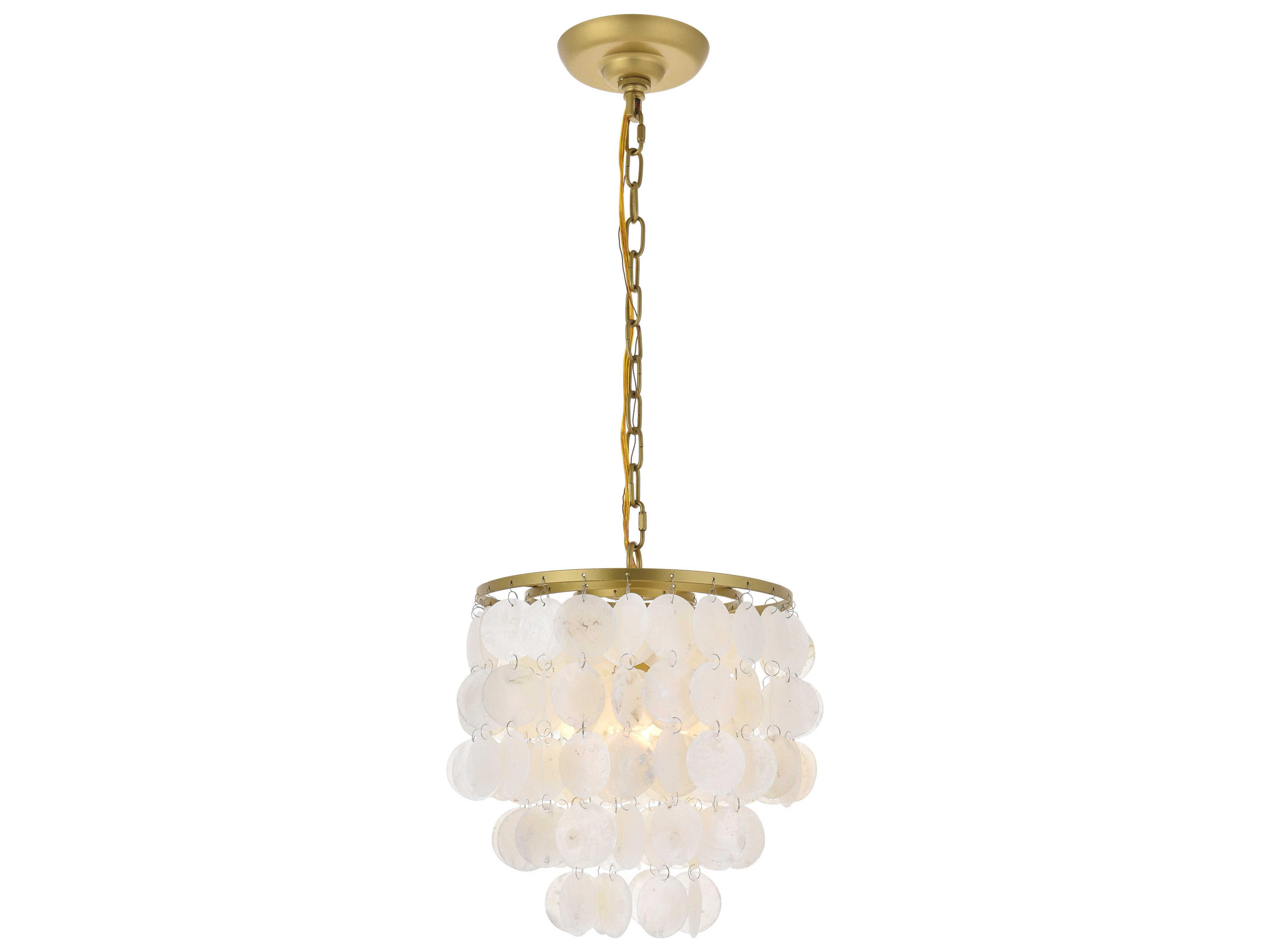 Elegant Lighting Selene 1-Light Brass Mini Pendant