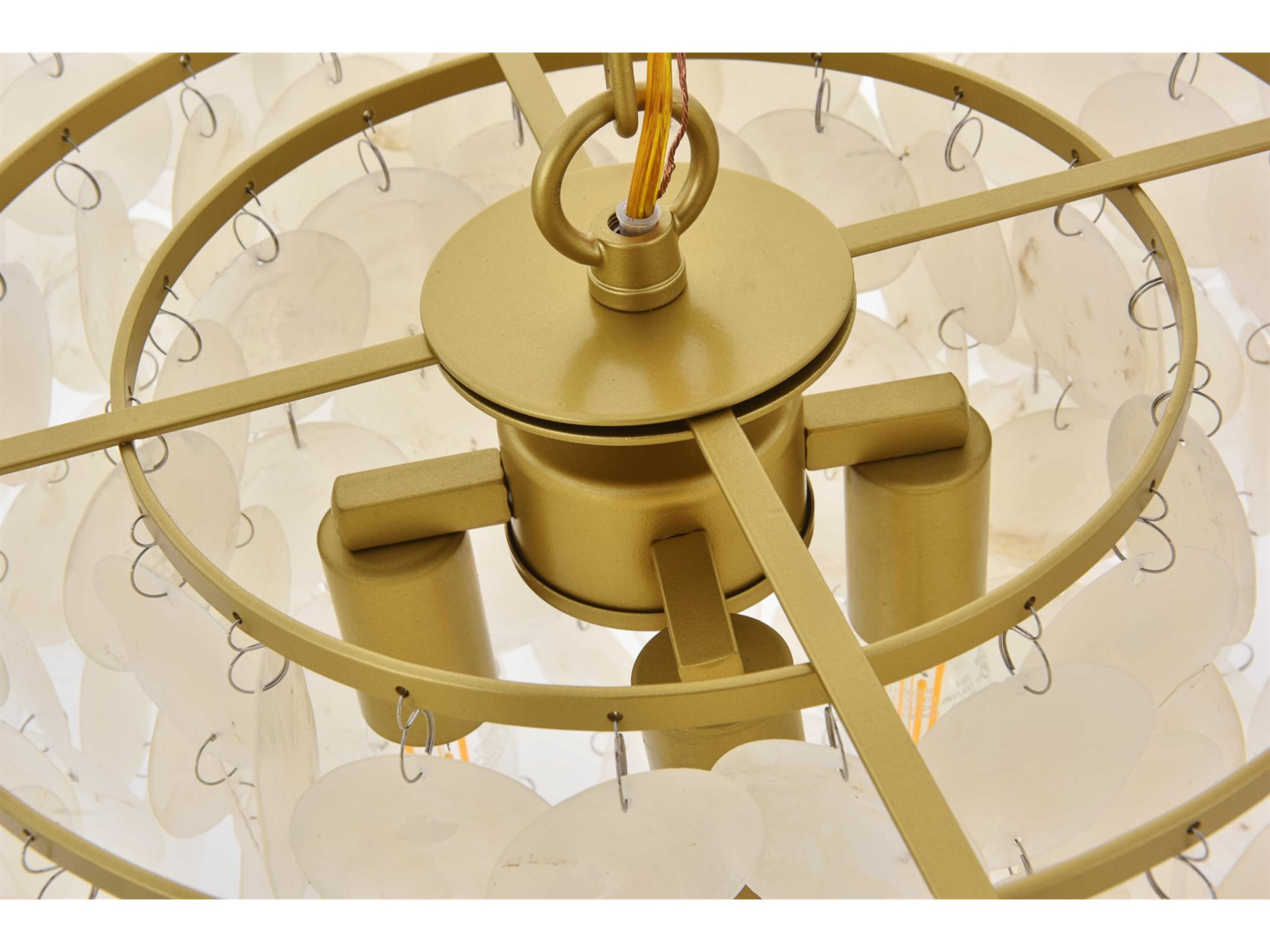 Elegant Lighting Selene 4-Light Brass Bowl Pendant