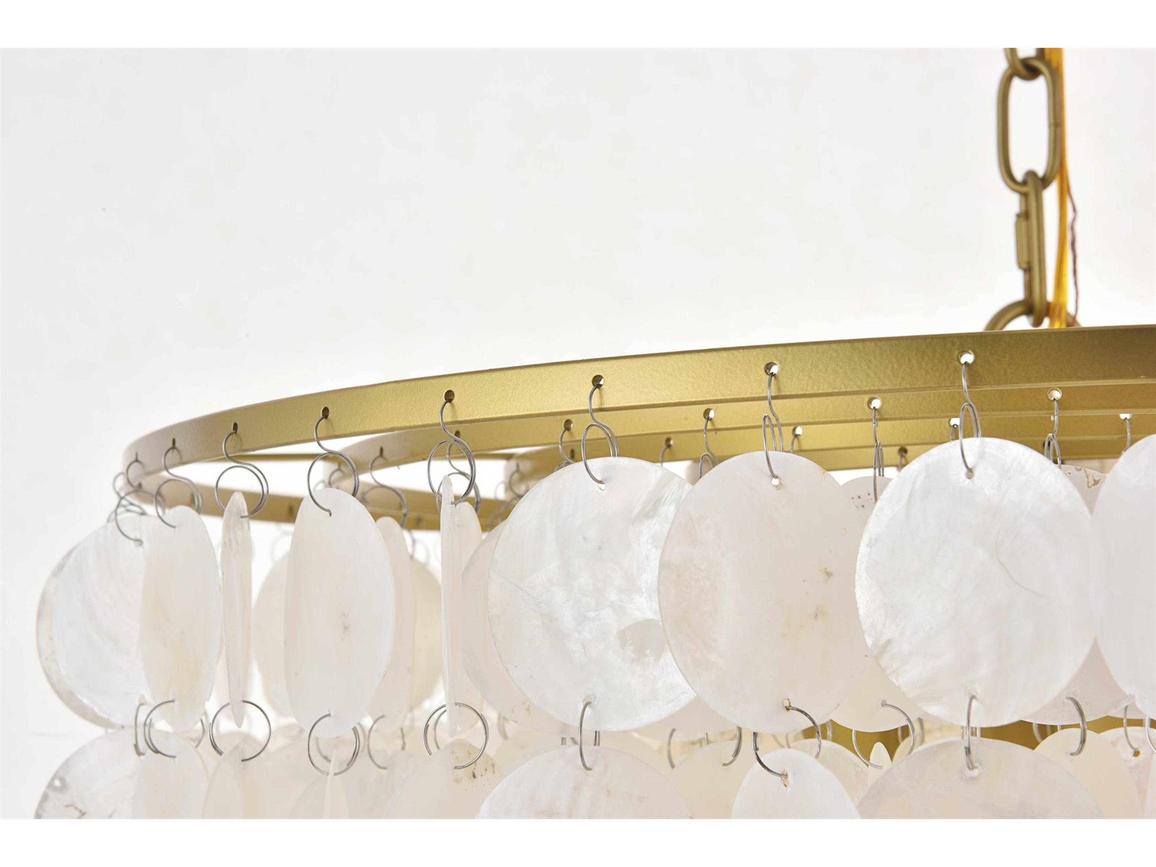 Elegant Lighting Selene 4-Light Brass Bowl Pendant