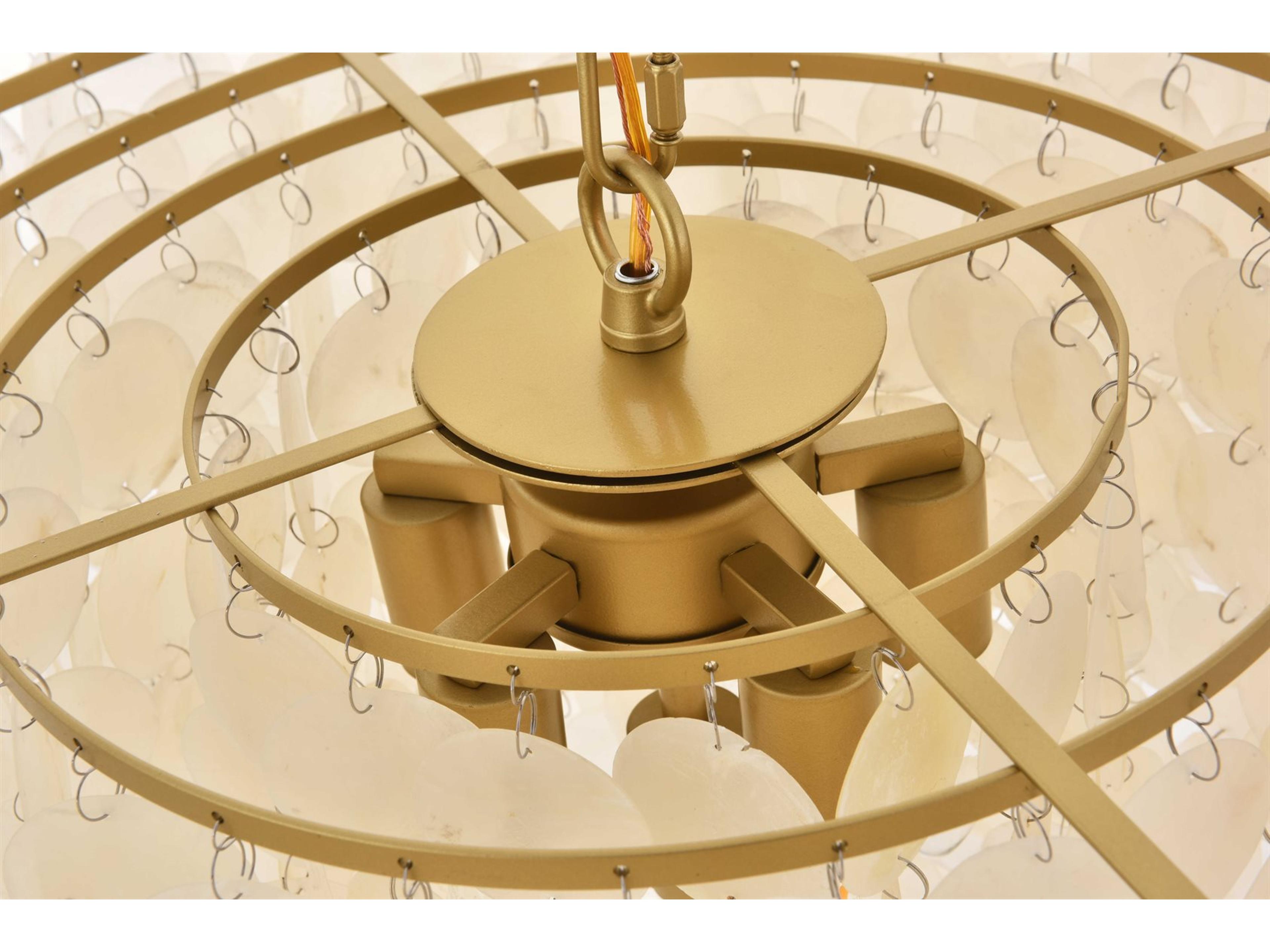 Elegant Lighting Selene 6-Light Brass Bowl Pendant