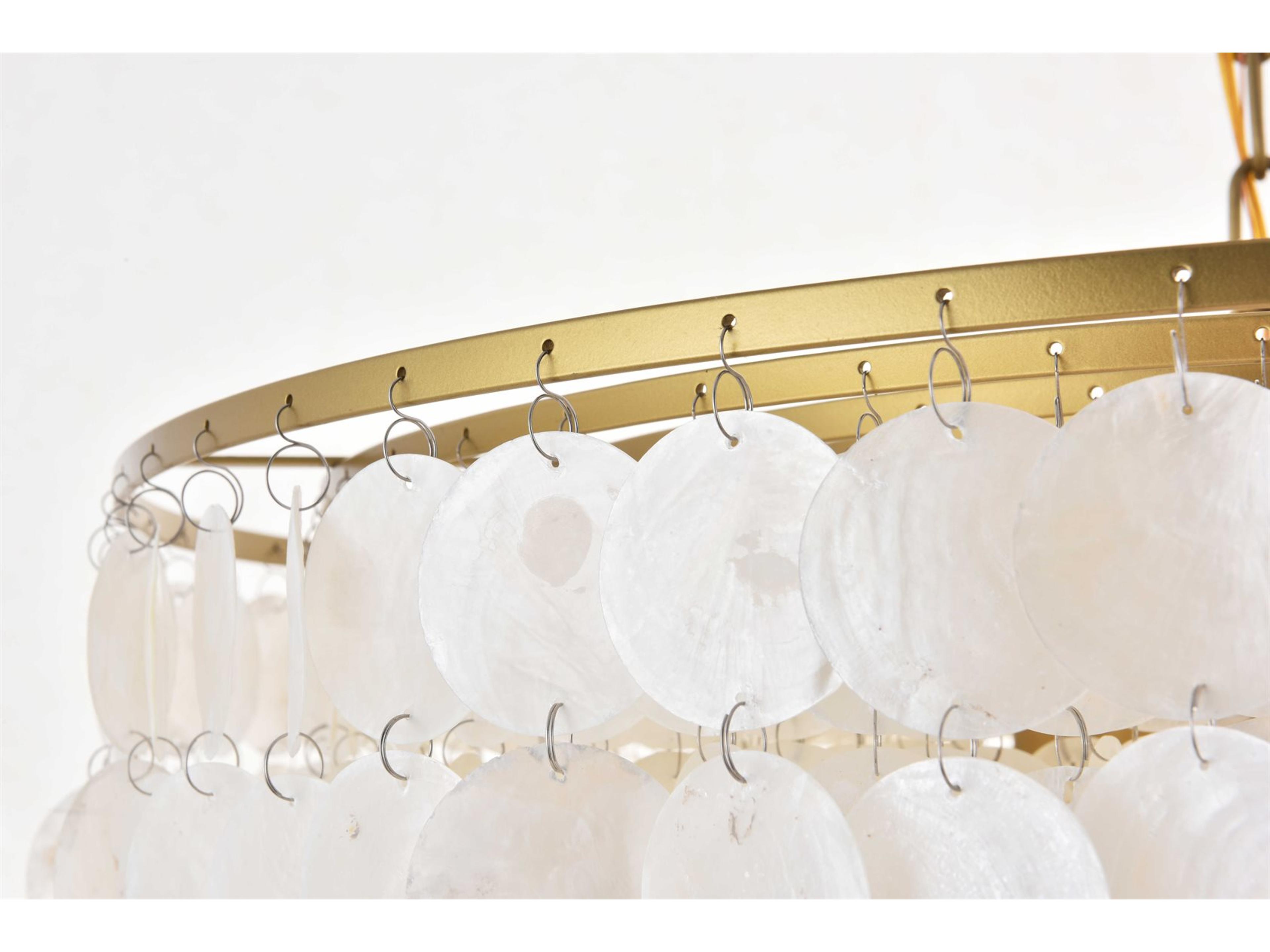 Elegant Lighting Selene 6-Light Brass Bowl Pendant