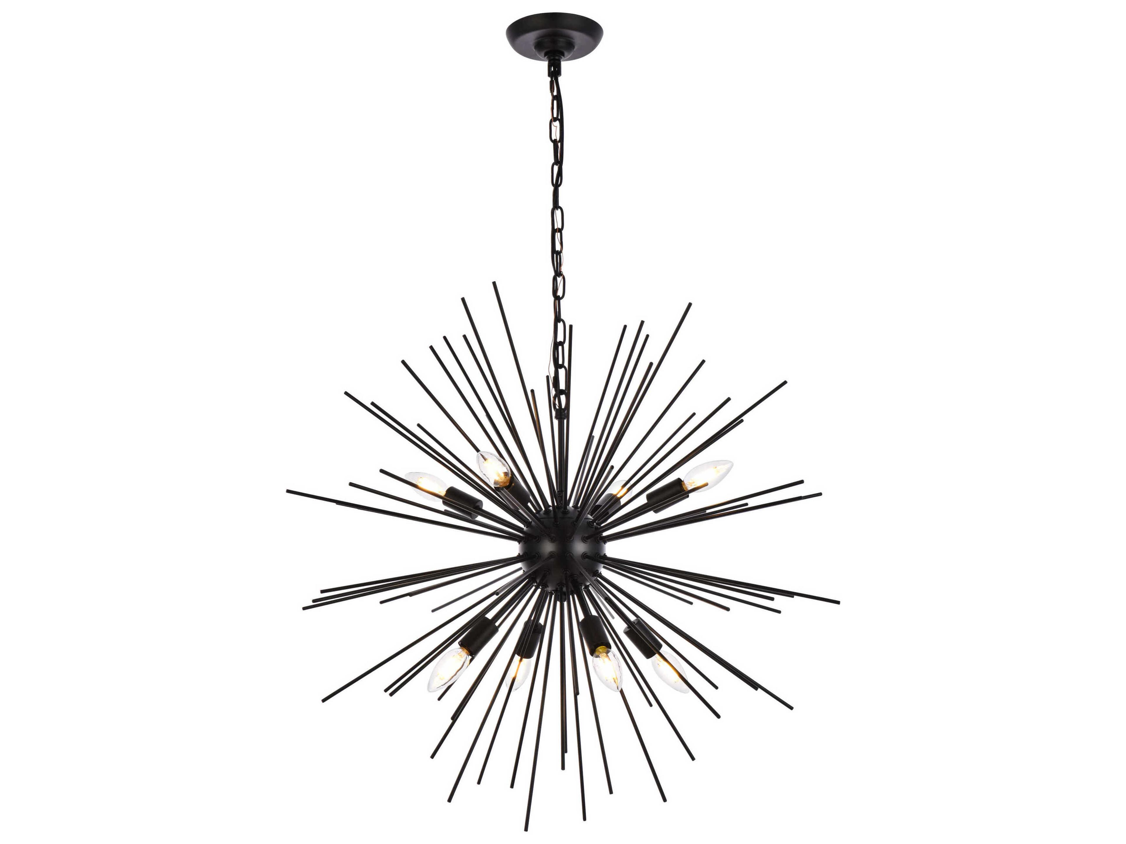 Timber 8-Light Black Sputnik Pendant