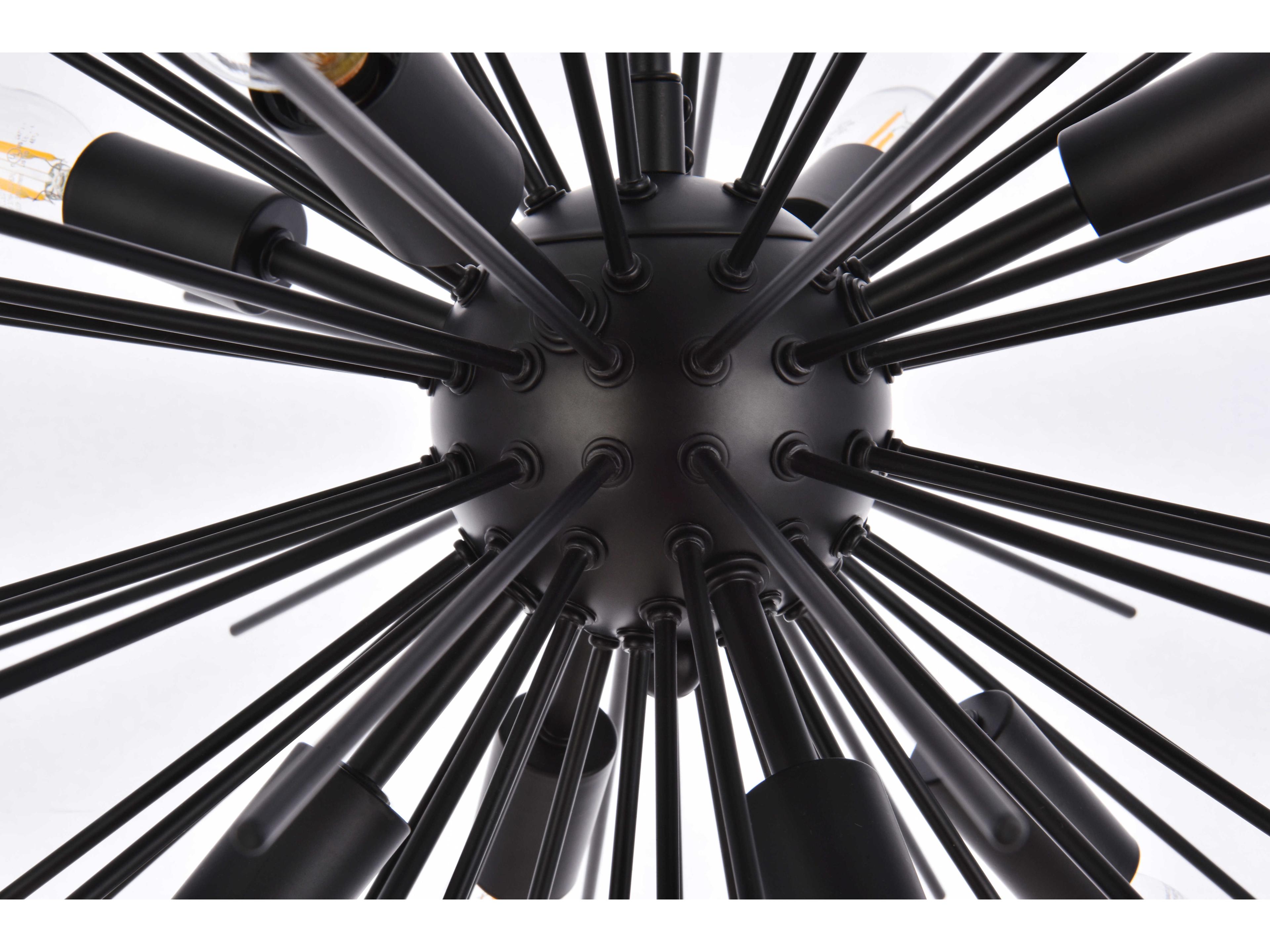 Elegant Lighting Timber 8-Light Black Sputnik Pendant