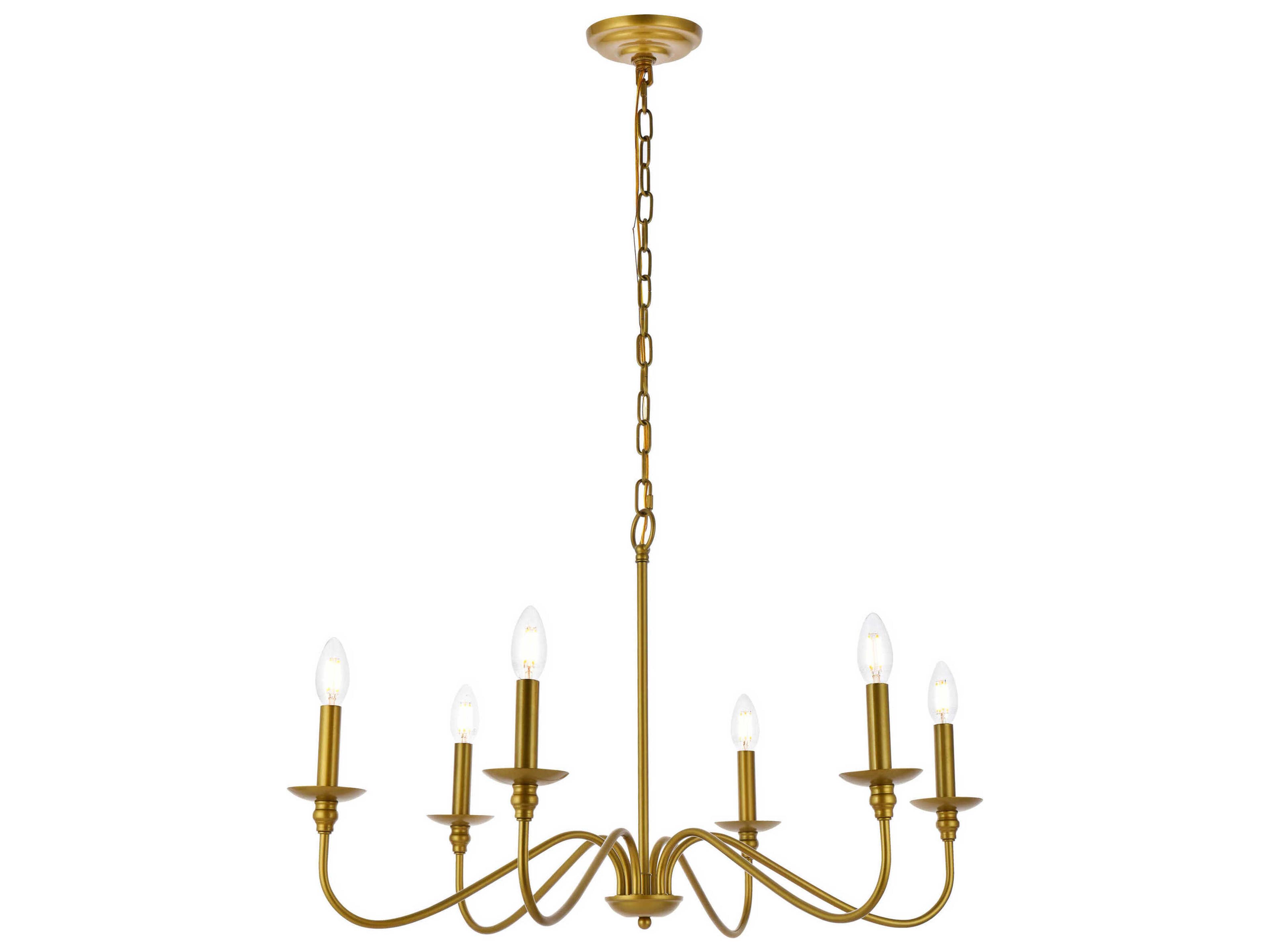 Rohan 6-Light Brass Candelabra Chandelier