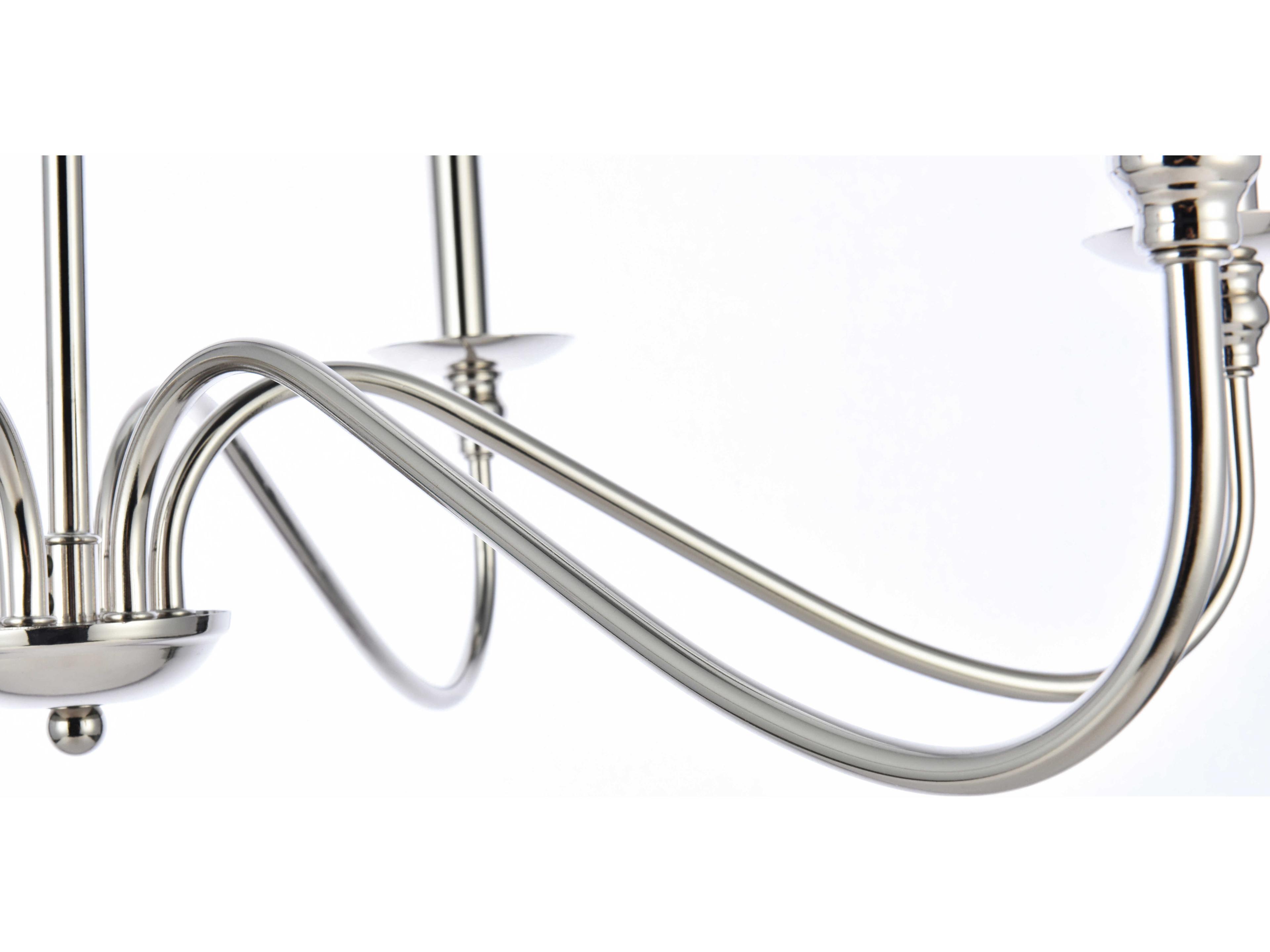 Elegant Lighting Rohan 6-Light Polished Nickel Candelabra Chandelier