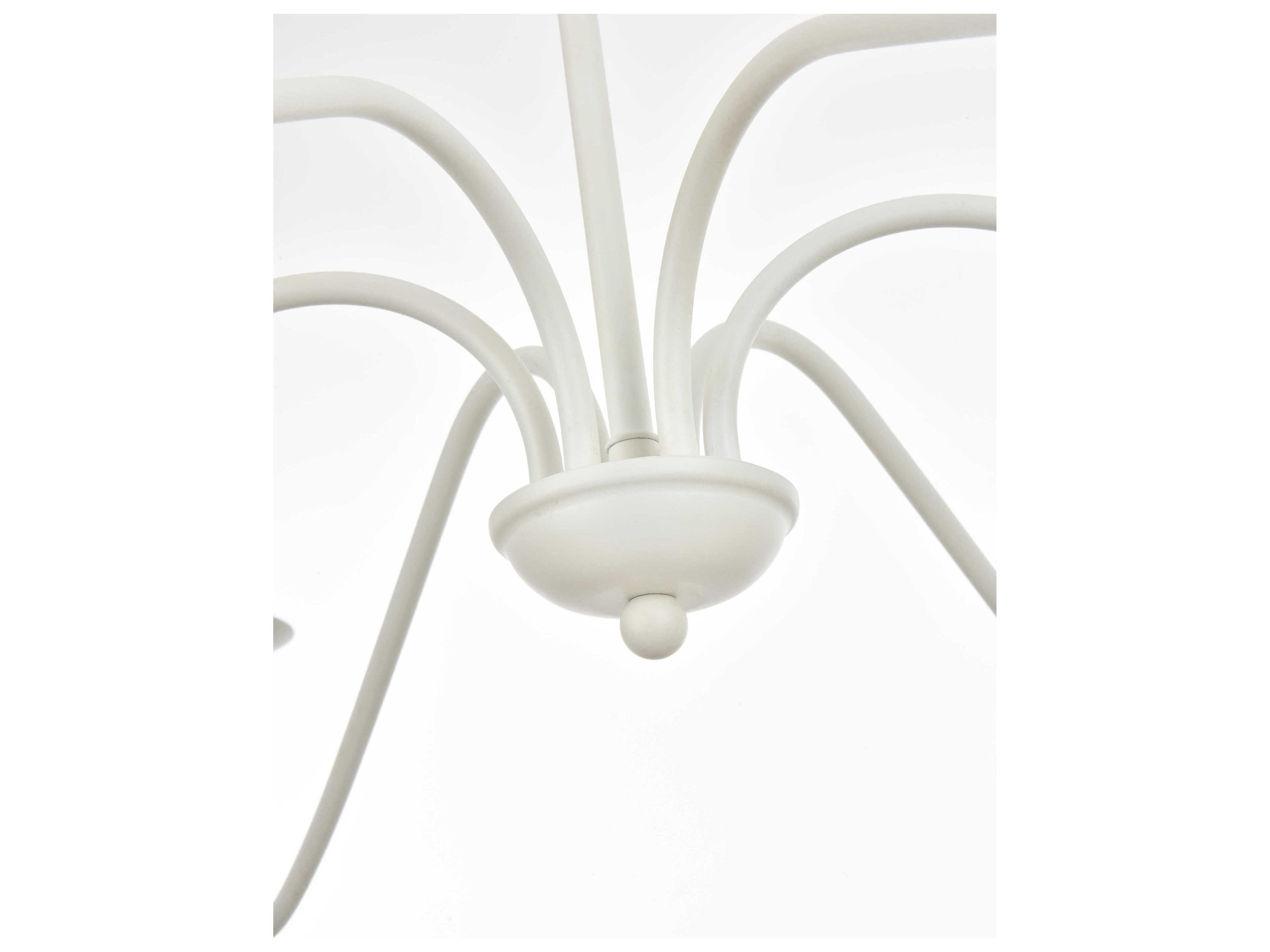 Elegant Lighting Rohan 6-Light White Candelabra Chandelier