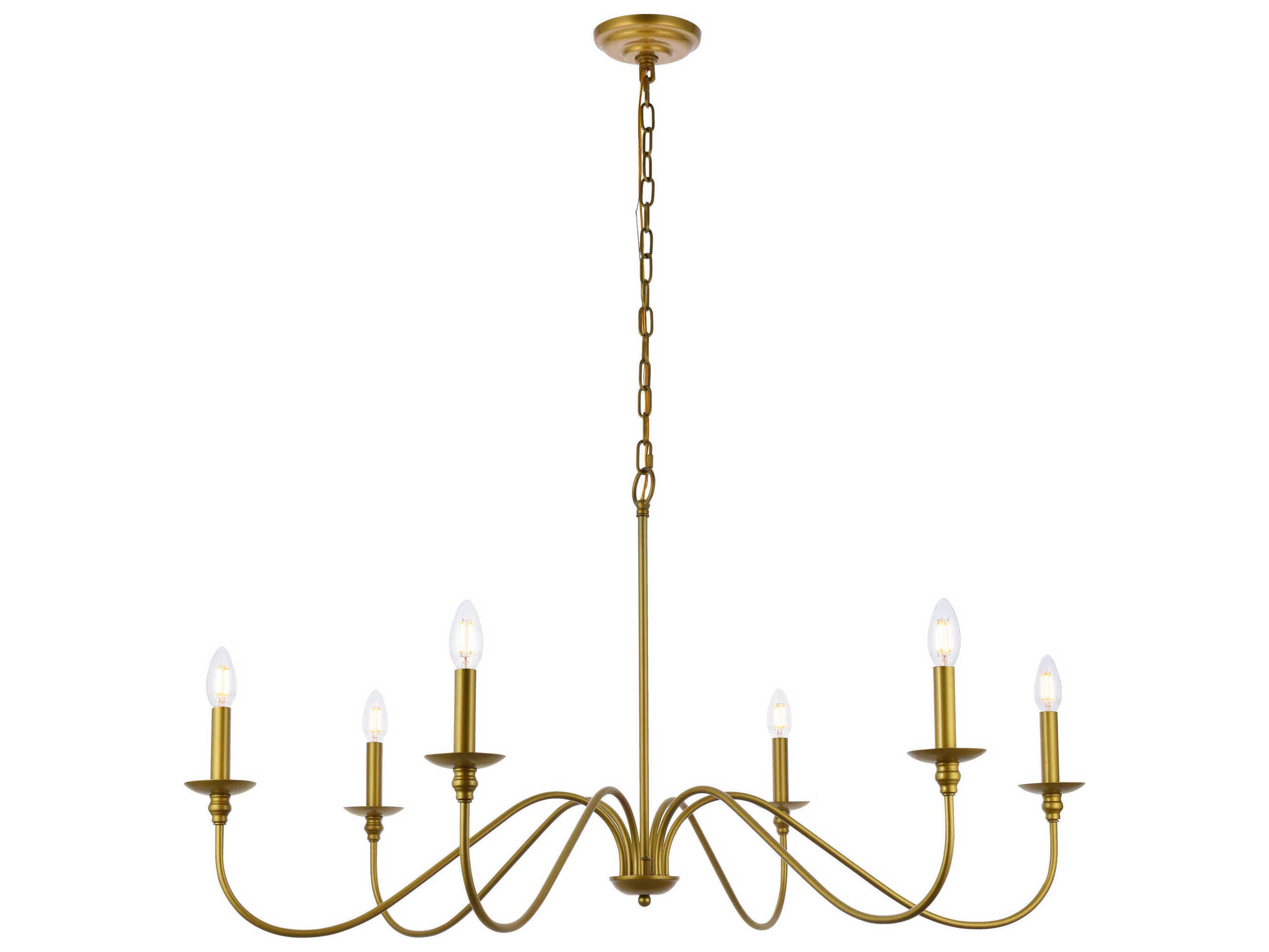 Rohan 6-Light Brass Candelabra Chandelier
