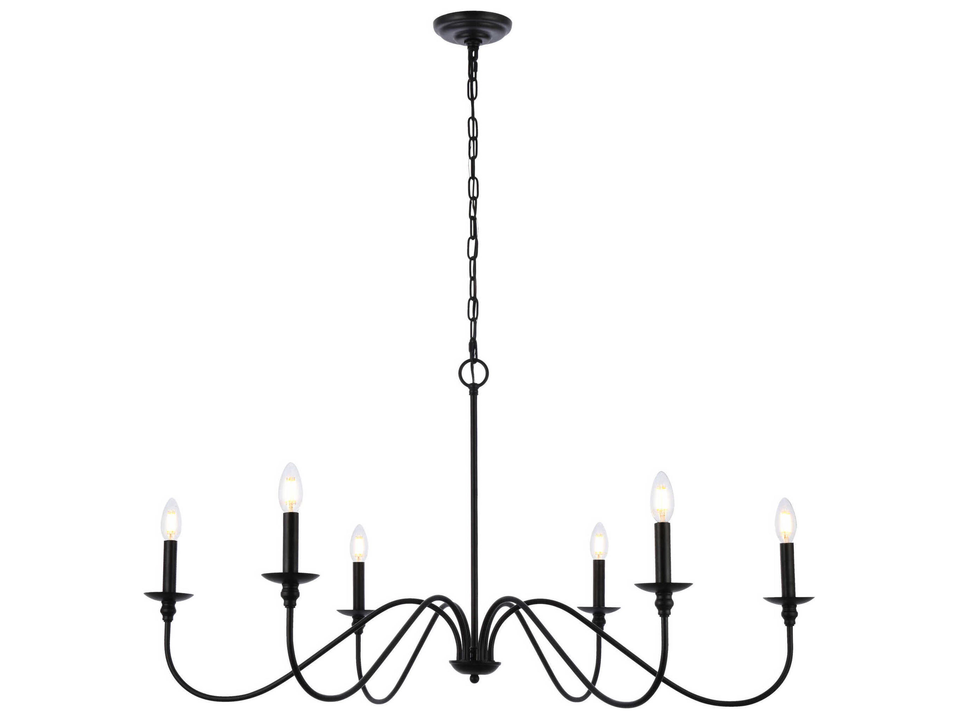 6-Light Rohan Chandelier in Matte Black