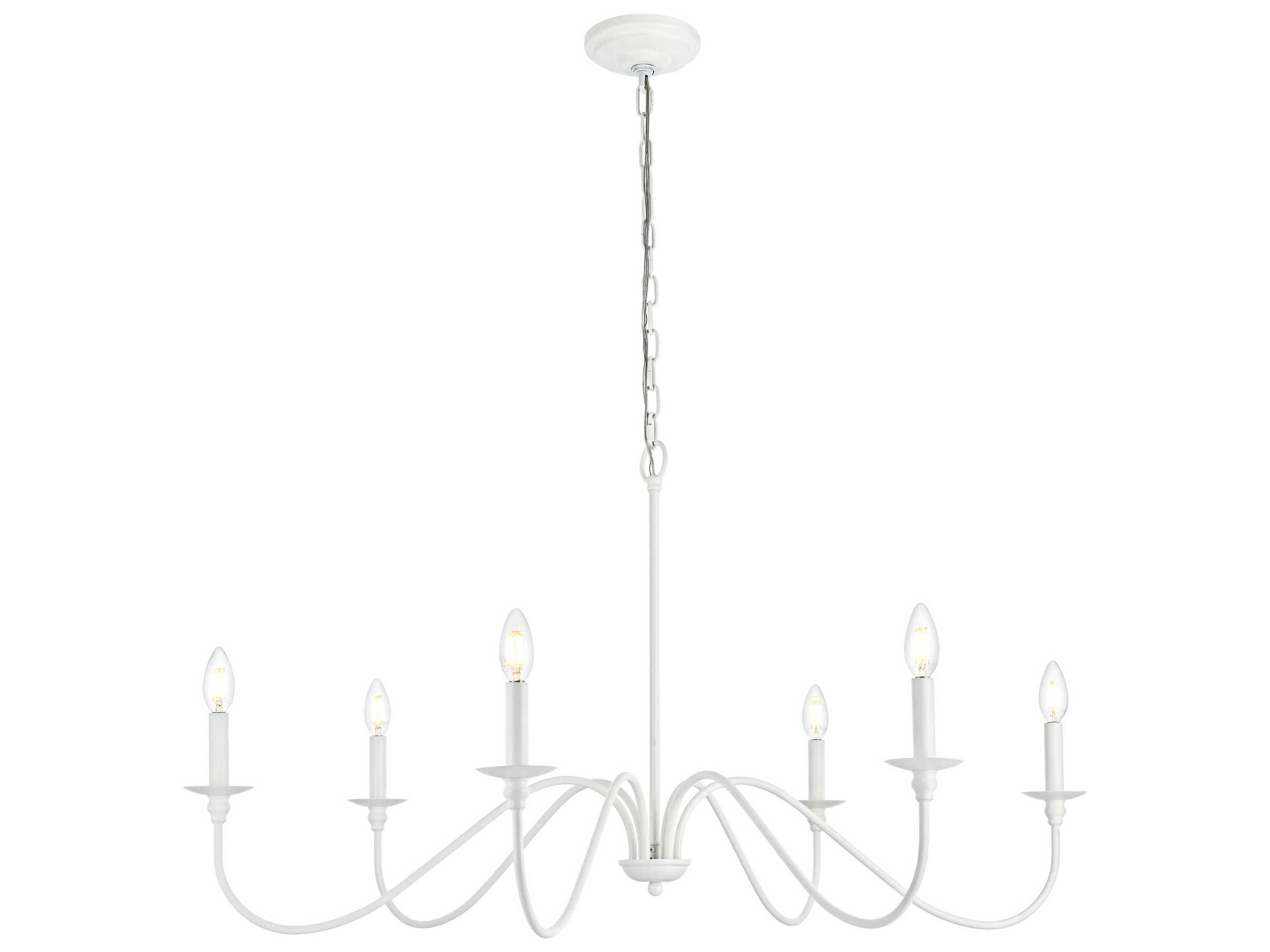 Rohan 6-Light White Candelabra Chandelier