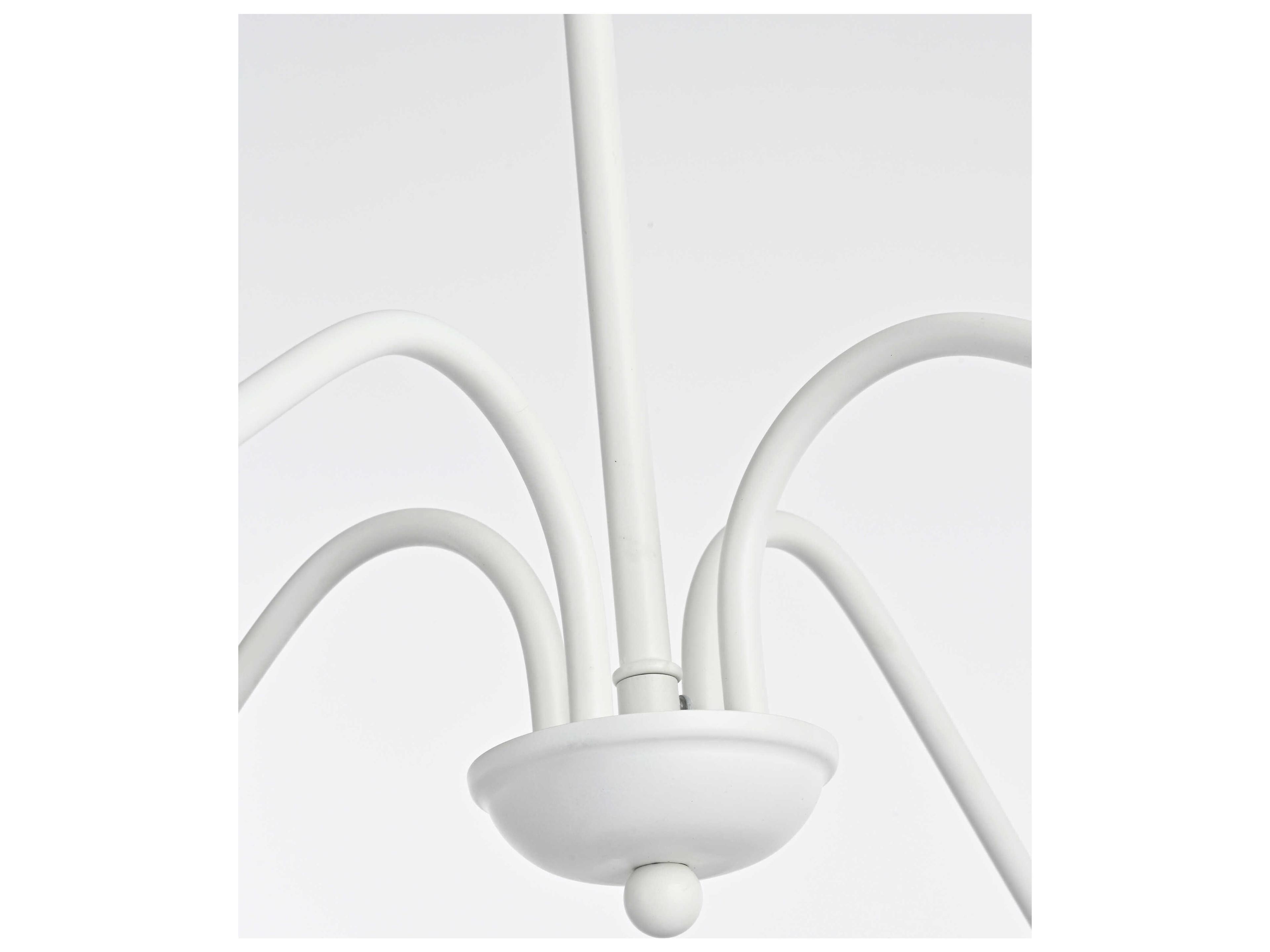 Elegant Lighting Rohan 6-Light White Candelabra Chandelier