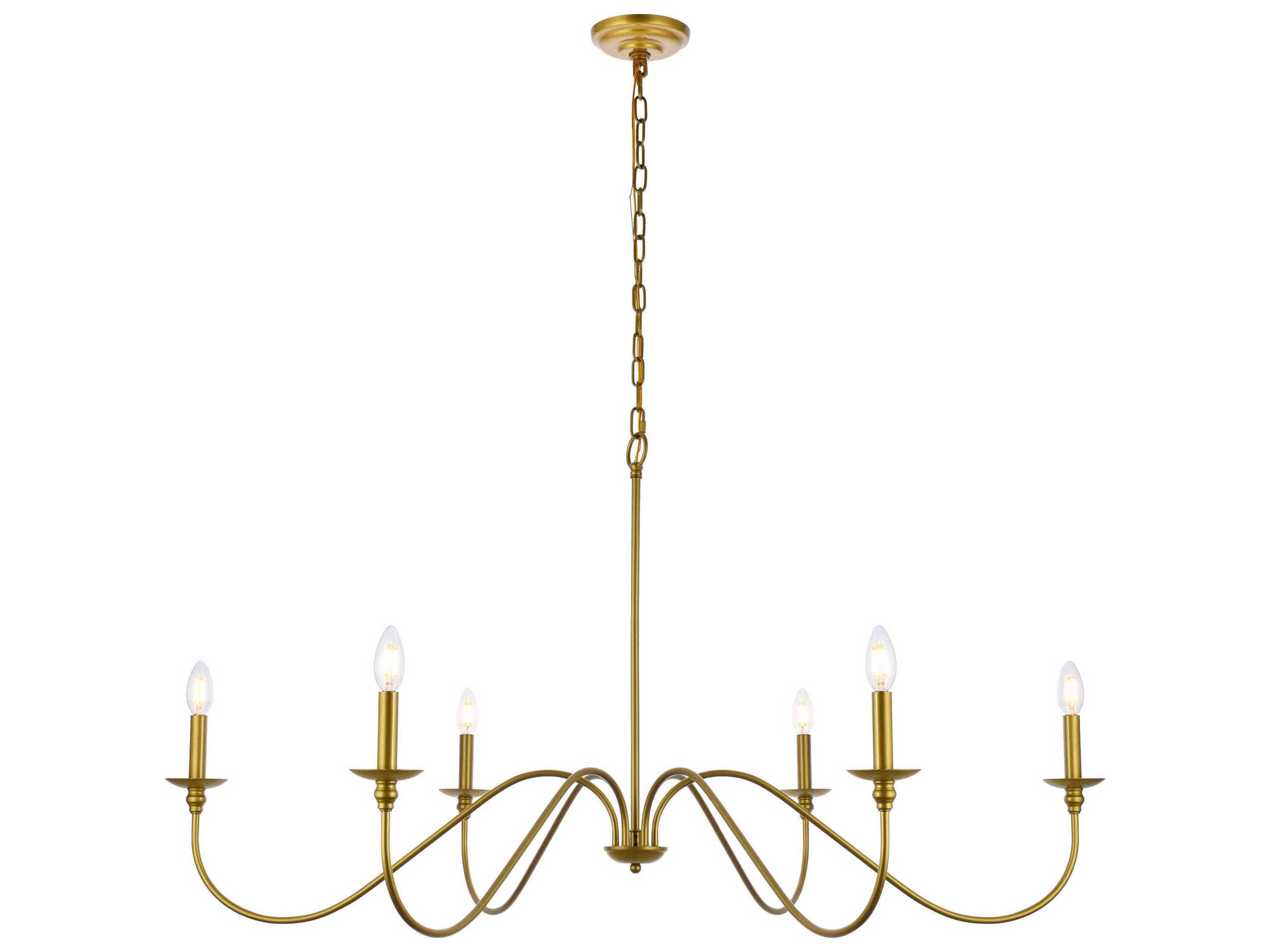 Rohan 6-Light Brass Candelabra Chandelier