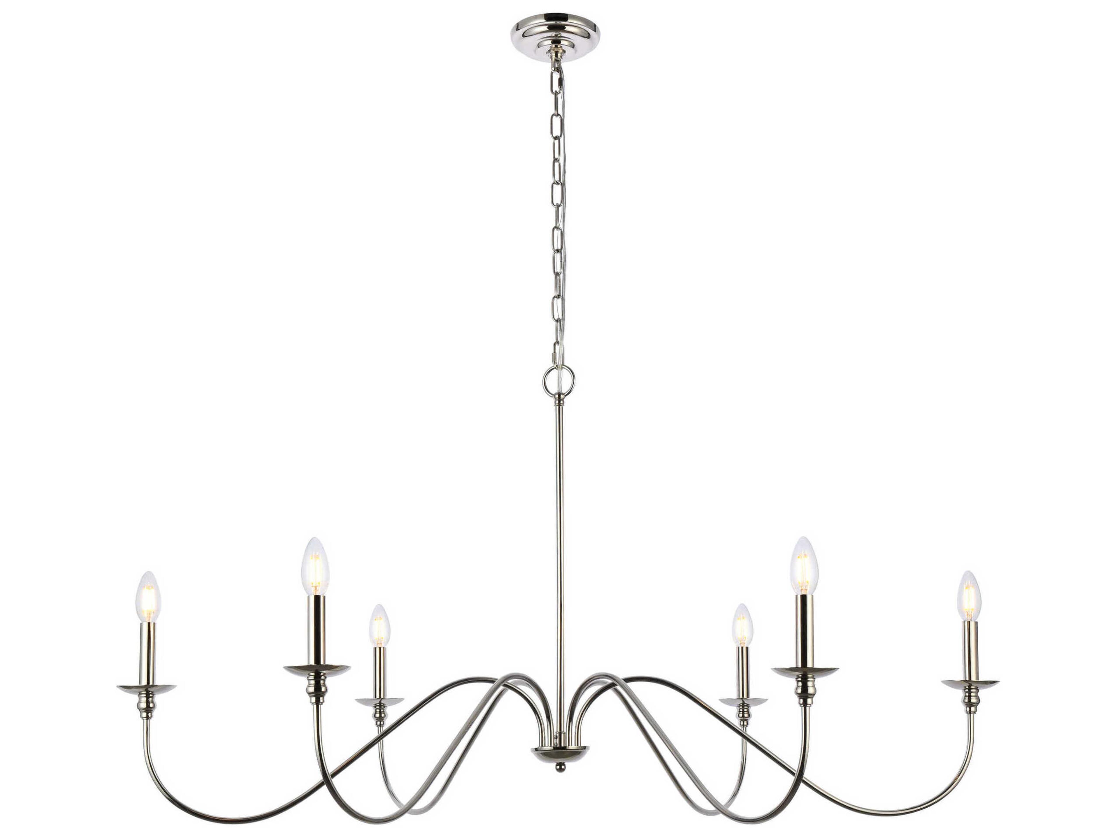 Rohan 6-Light Polished Nickel Candelabra Chandelier