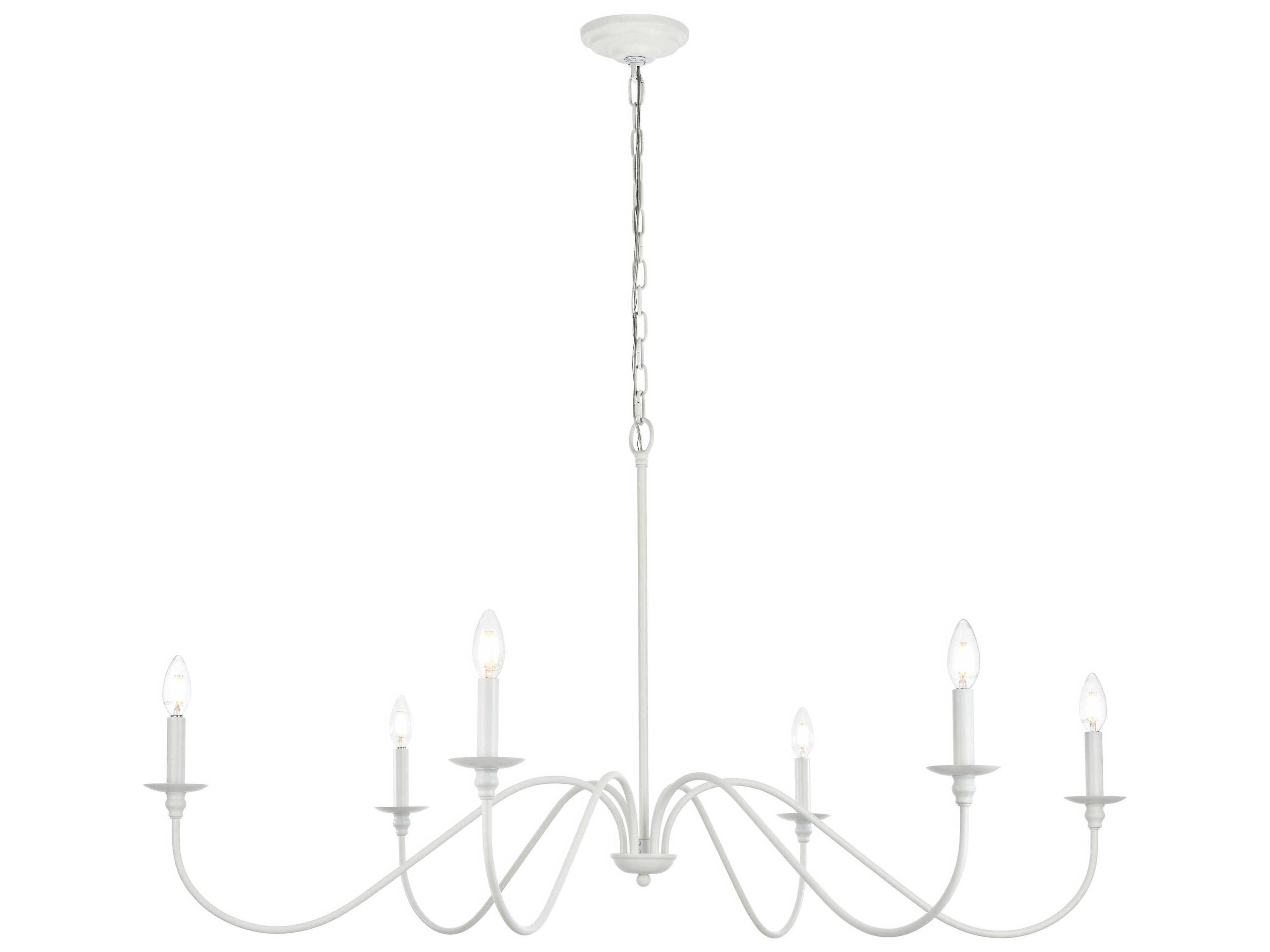 Rohan 6-Light White Candelabra Chandelier