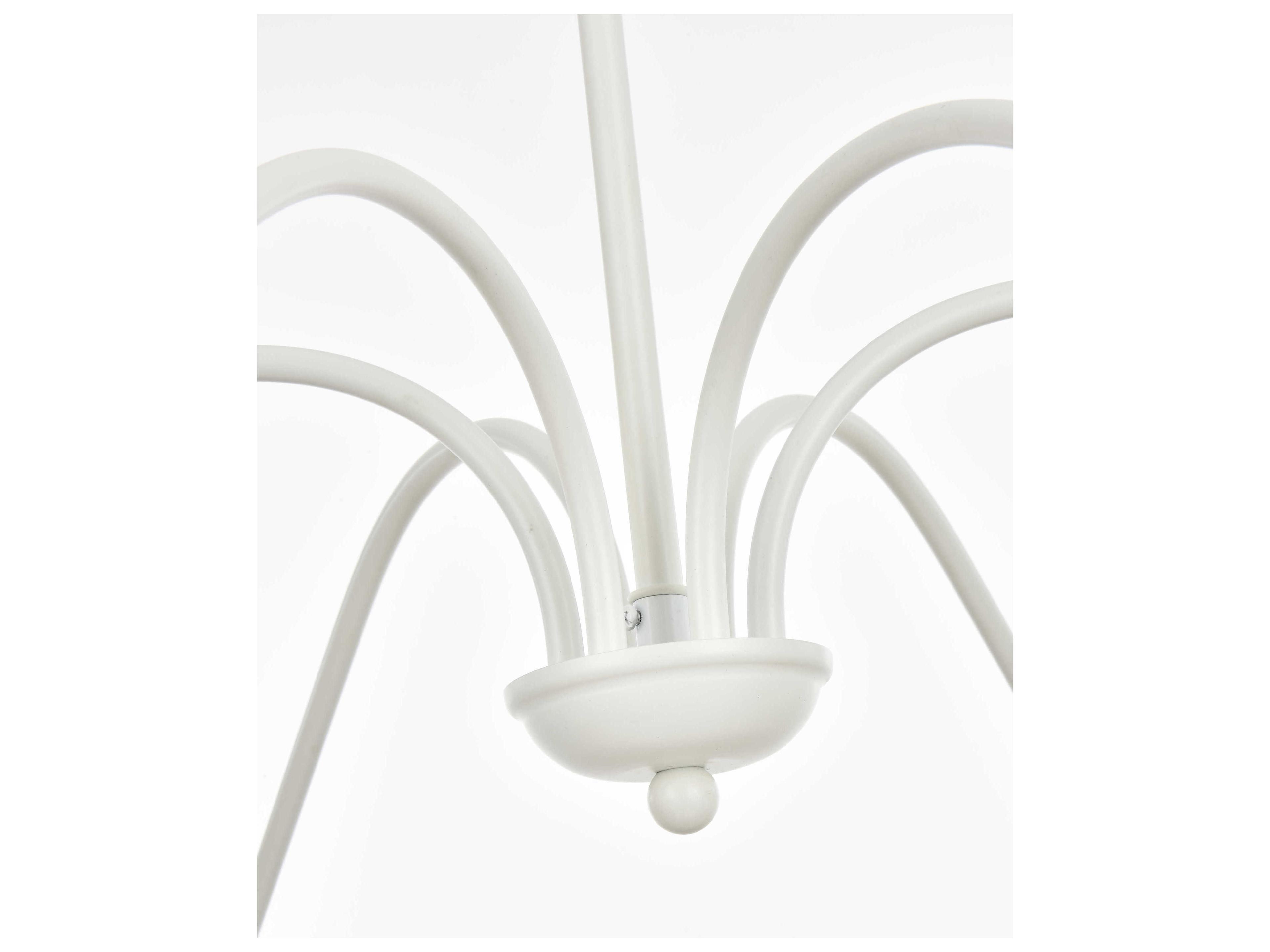 Elegant Lighting Rohan 6-Light White Candelabra Chandelier