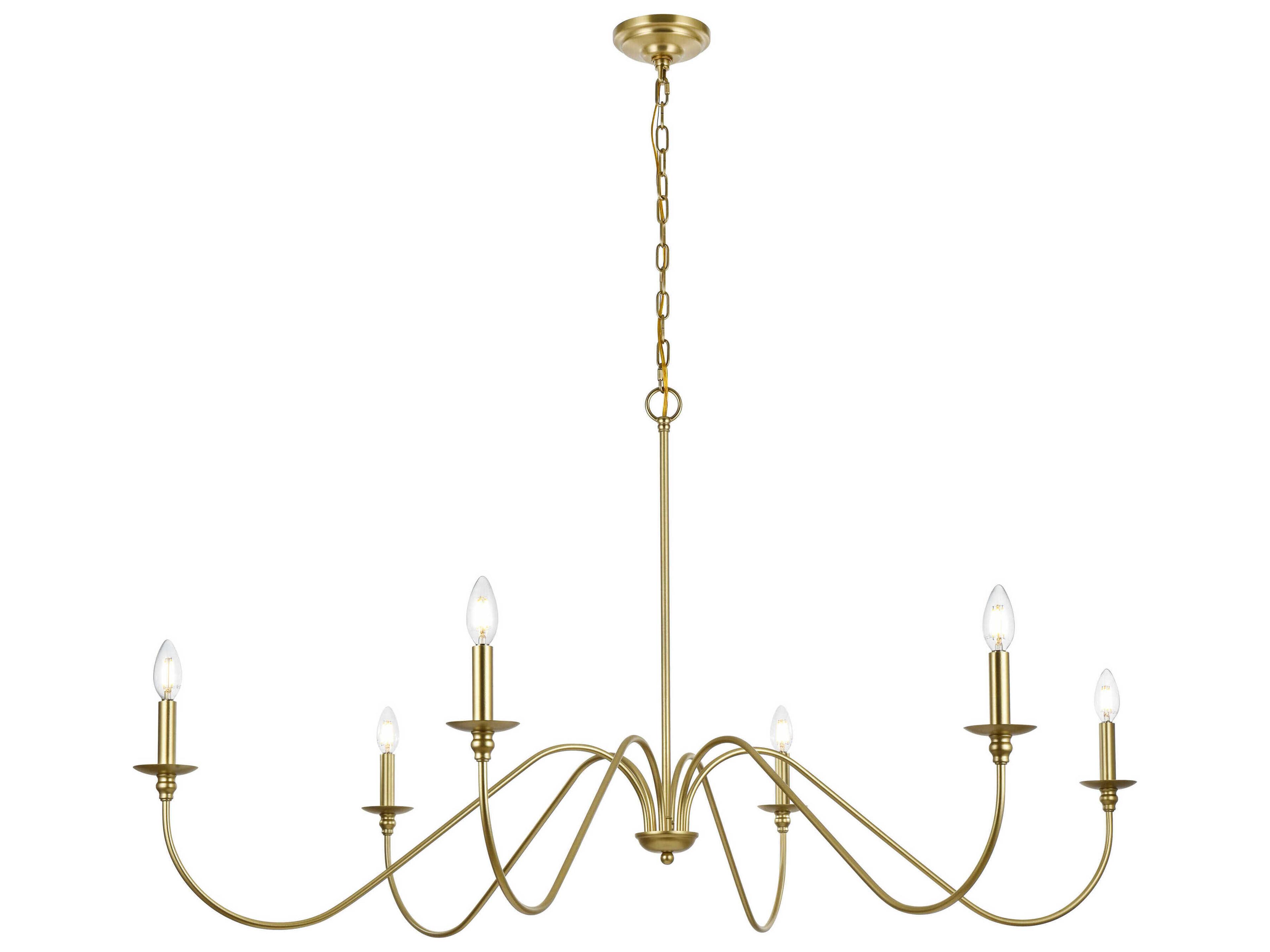 Rohan 6-Light Brass Candelabra Chandelier