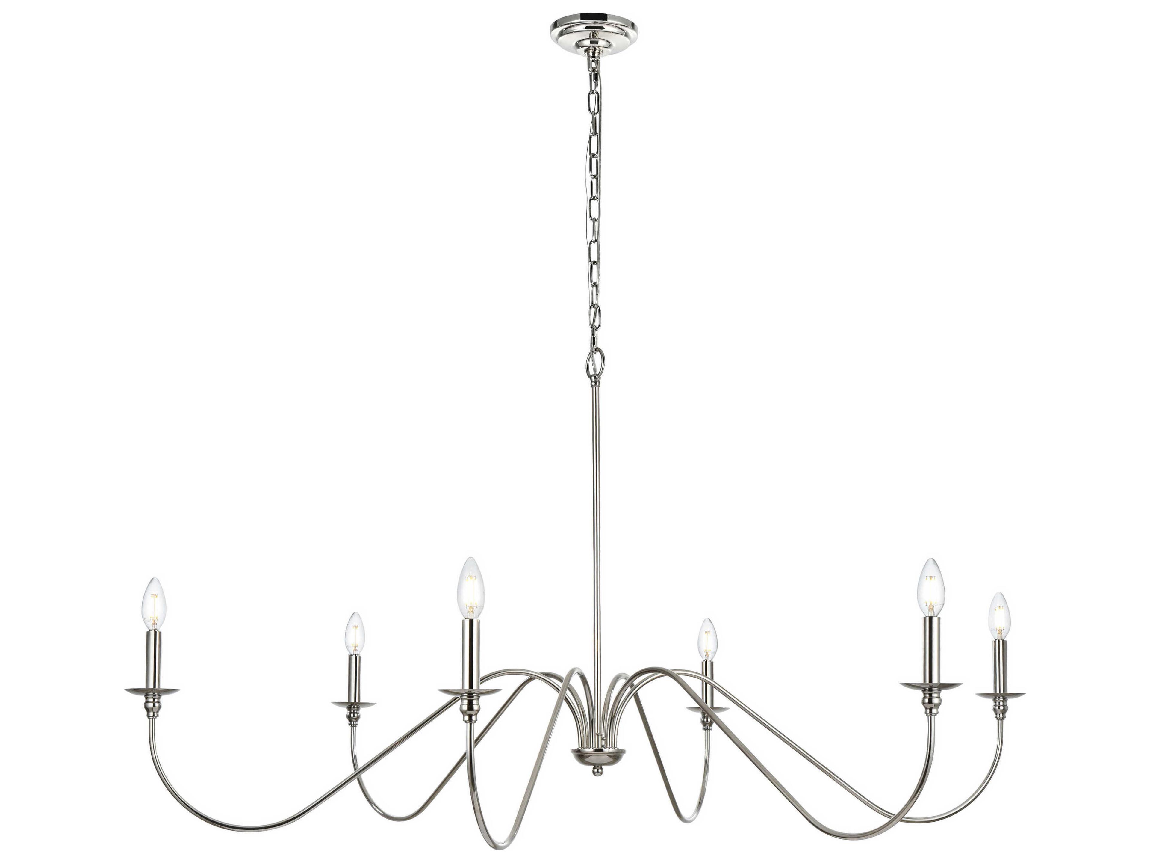 Rohan 6-Light Polished Nickel Candelabra Chandelier