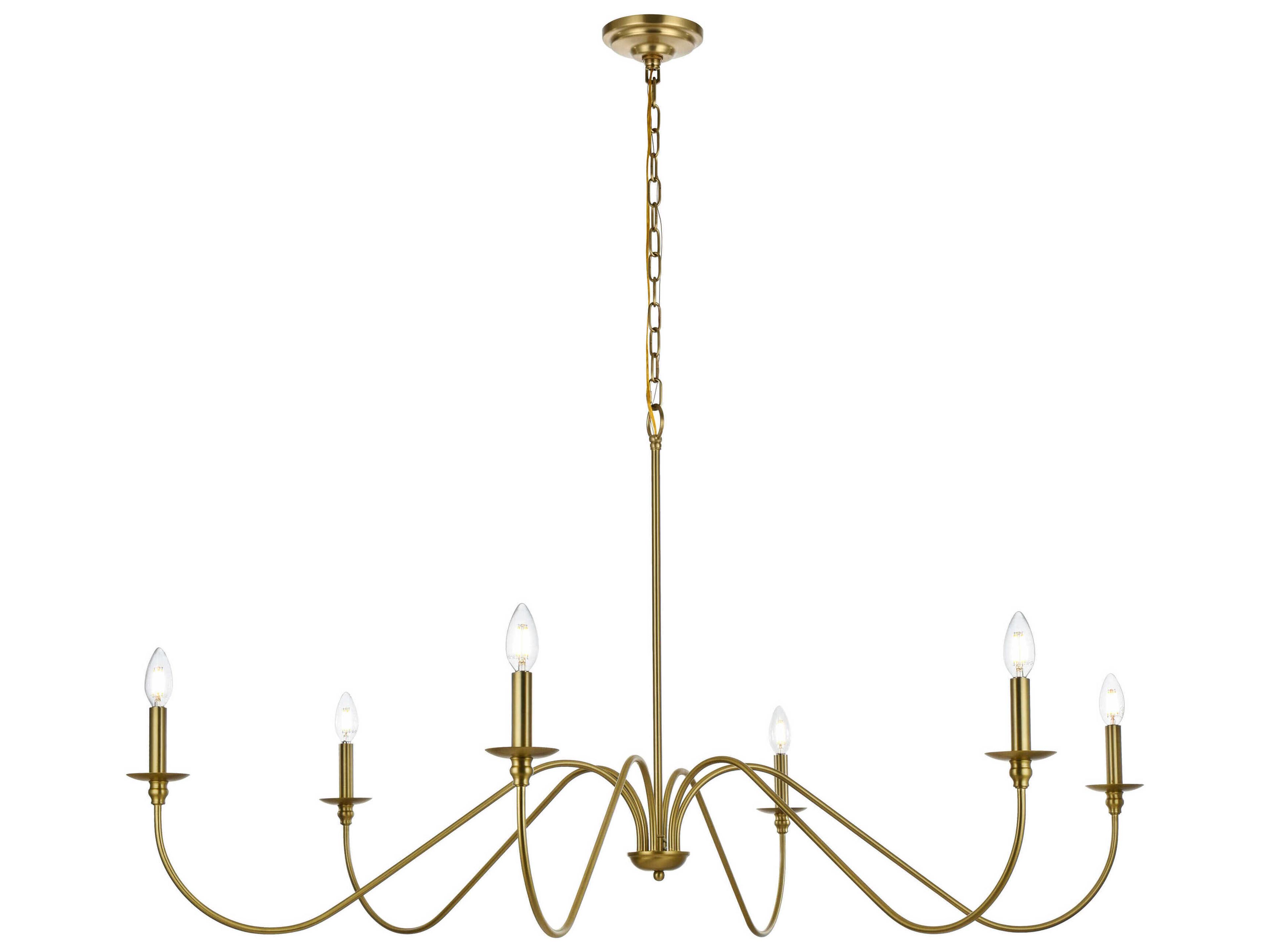 Rohan 6-Light Satin Gold Candelabra Chandelier