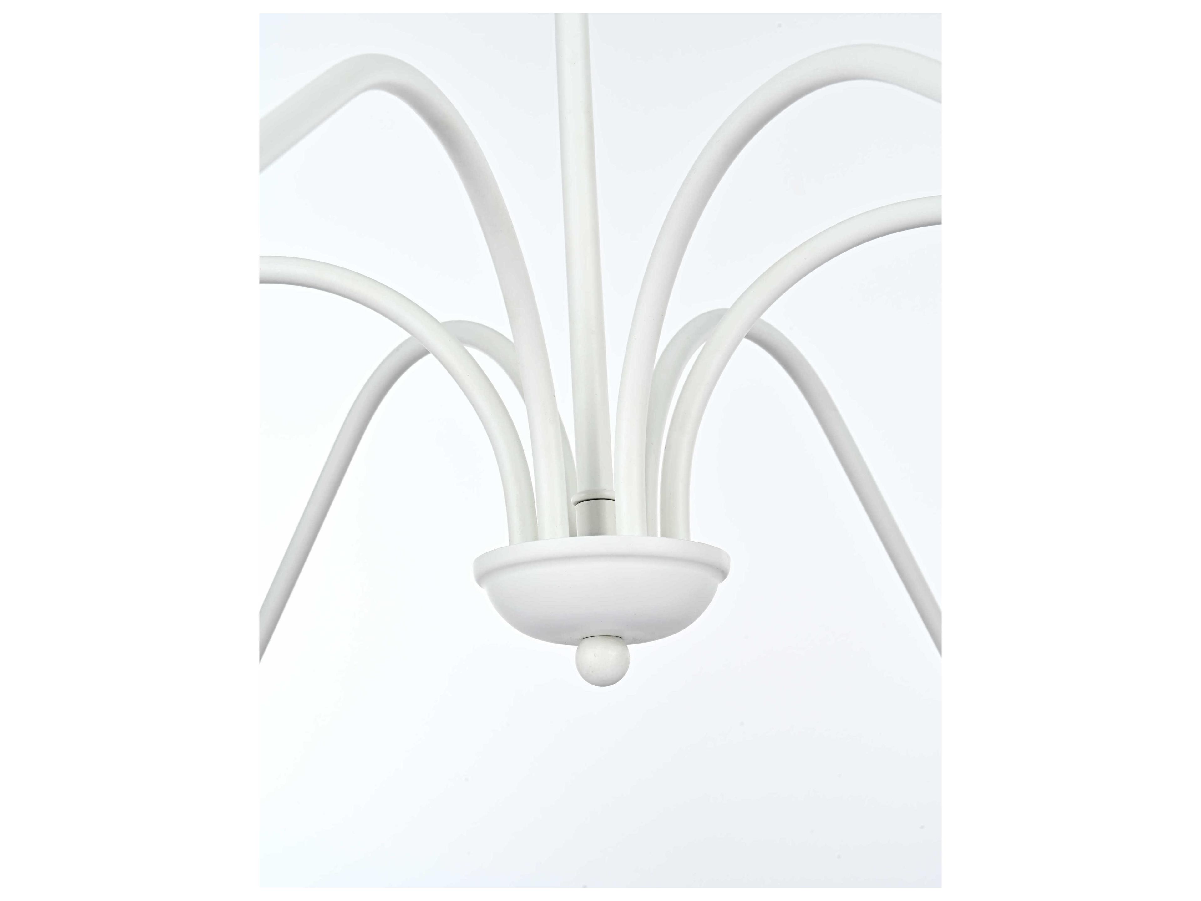 Elegant Lighting Rohan 6-Light White Candelabra Chandelier