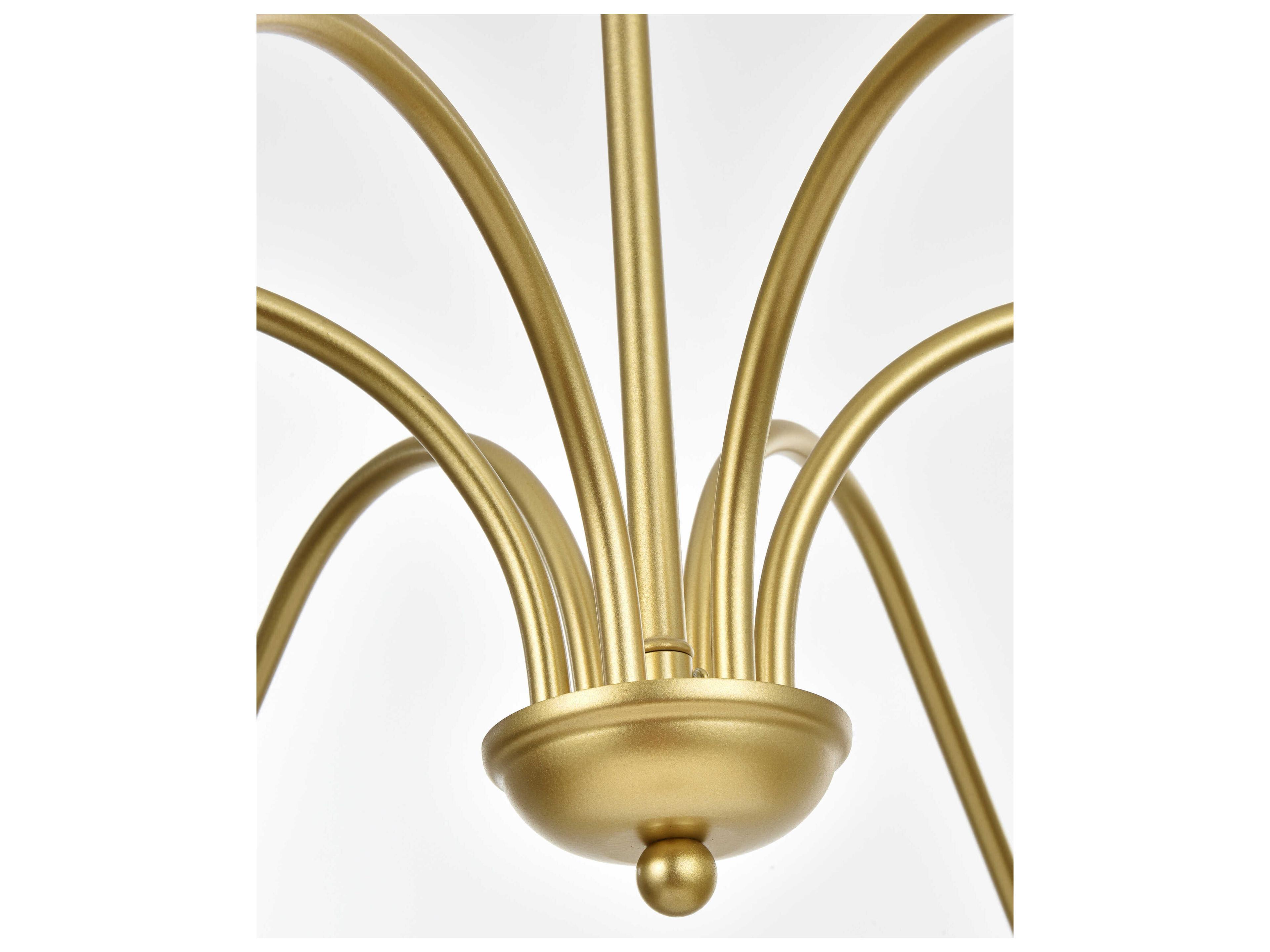 Elegant Lighting Rohan 6-Light Brass Candelabra Chandelier